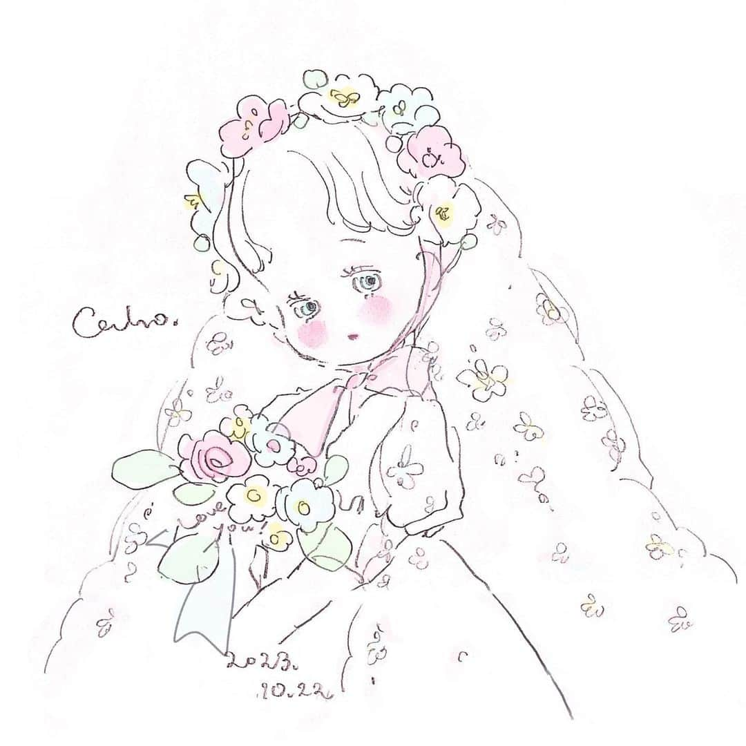 Cahoさんのインスタグラム写真 - (CahoInstagram)「世界中でたったひとりの君と。  💍  #illustration #illustrator #illust  #wedding#大好きな人と結婚しました❤︎ #2023.10.22」10月24日 20時50分 - caho0811