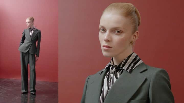 Fendiのインスタグラム：「Looks from Fendi Winter 2023-2024 curated with Stefano Pilati embody the collection’s sartorial declaration of freedom.  #FendiWinter launches on 26 October.  Curated with: @stefanopilati  Artistic Director of Couture and Womenswear: @mrkimjones Artistic Director of Accessories and Menswear: @silviaventurinifendi Artistic Director of Jewellery: @delfinadelettrez  Styling: @elliegracecumming Hair: @cimmahony Makeup: @daniel_s_makeup  Casting: @nicola.kast Talent: @m.j.h.a.r.p.e.r Models: @anyyier @zaptyler @col_thedoll @hollyreyes  Direction: @collierschorrstudio Soundtrack: @pandorasjukebox  Set Design: @javirigoyen」