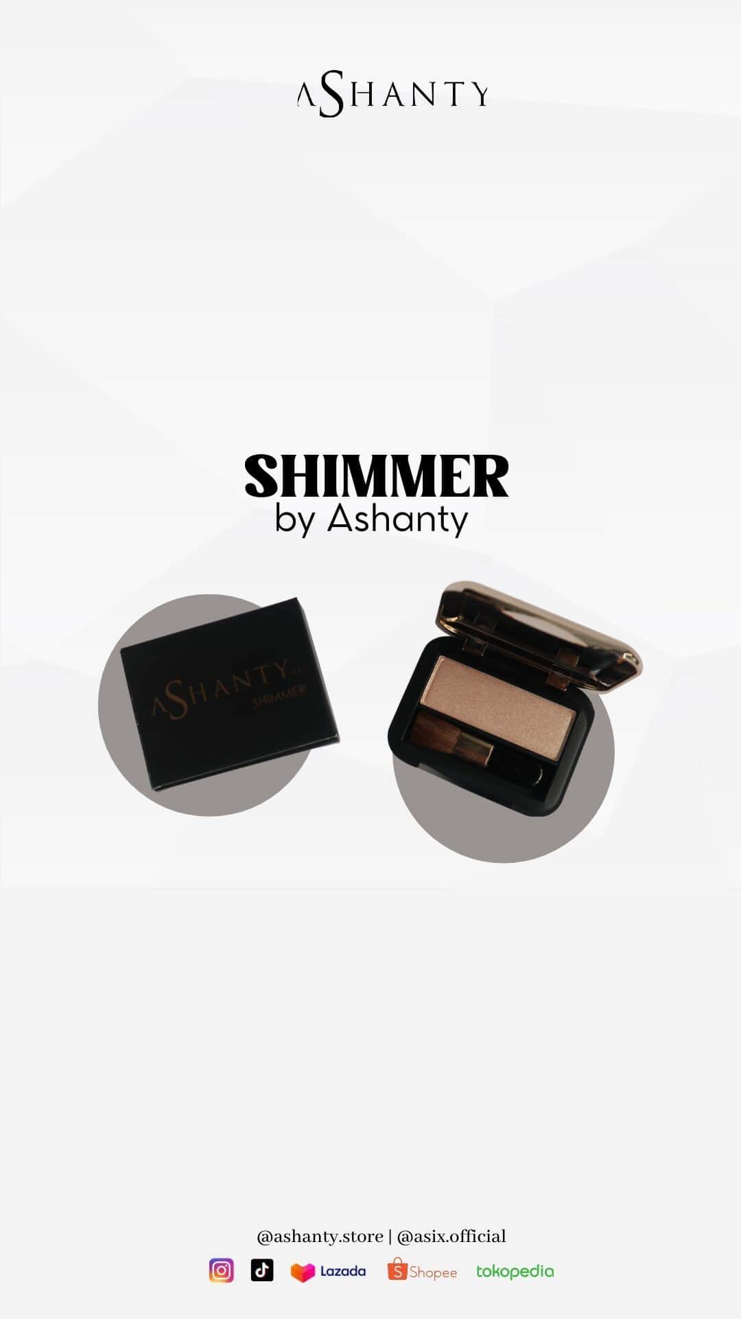 ASHANTY BEAUTY CREAM OFFICIALのインスタグラム：「Hi Ladies!  Mau terlihat shining shimmering splendid kaya bunda Ashanty? yuk coba mulai pakai shimmer setiap kalian makeup supaya terlihat glowingg ✨  Jangan lupa untuk pakai shimmer dari @ashanty.store karna super pigmented & mudah dibawa kemana-mana! 🫶😜」