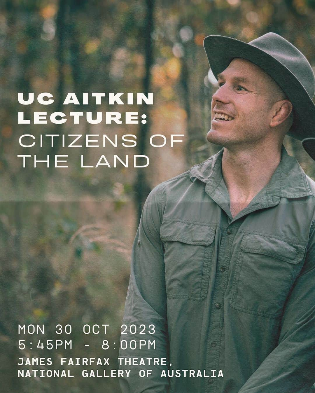 デビッド・ポーコックのインスタグラム：「I've never given a lecture before but I'll be talking about our place in Nature & our relationship with the places we live for the 2023 @unicanberra Aitkin Lecture this coming Monday.  Only a few tickets left. They're free & available via the link in my bio.」