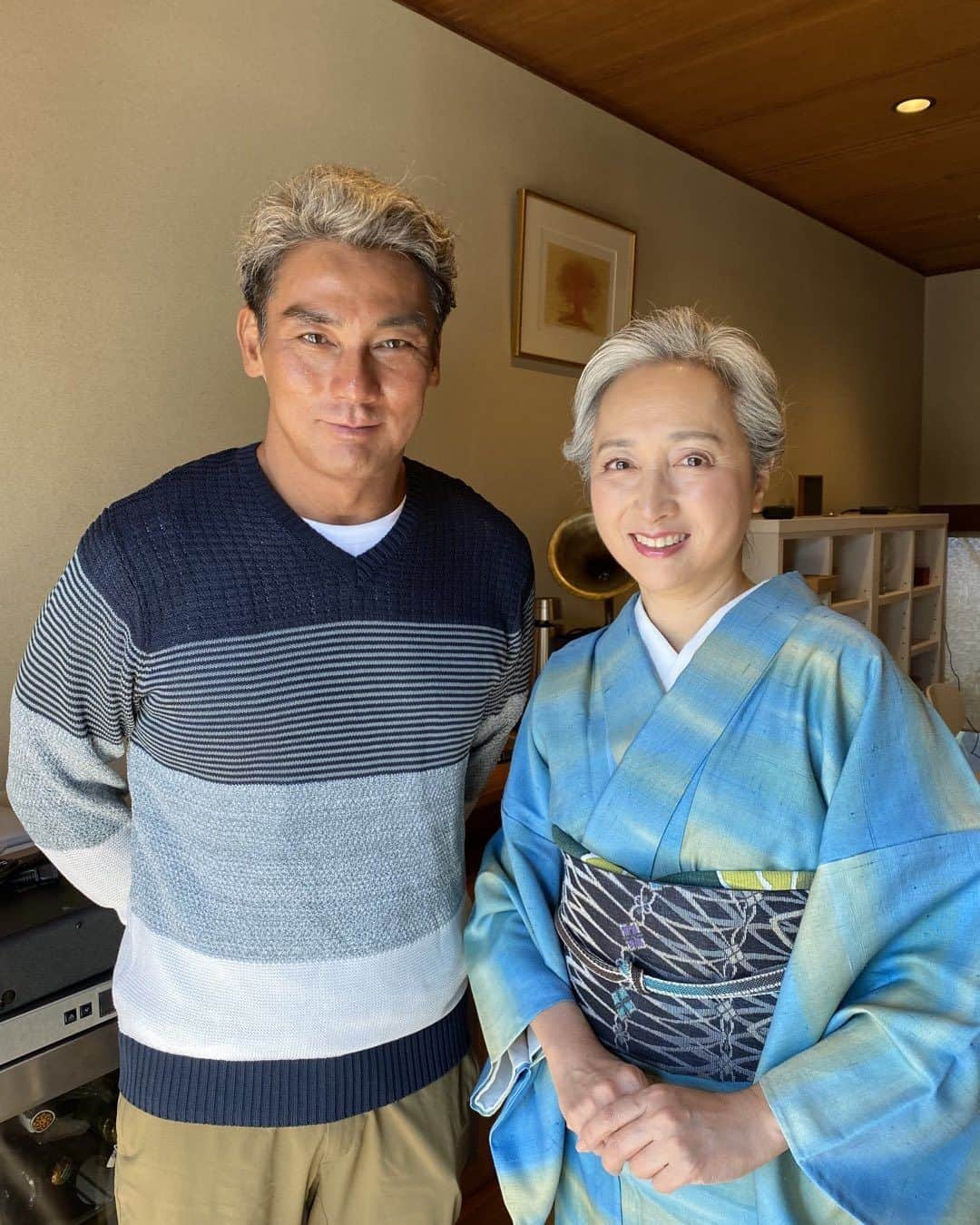 近藤サトさんのインスタグラム写真 - (近藤サトInstagram)「#ニッポンめしあがれ　#kimono #宍戸開　#紬」10月24日 16時51分 - sato_greyhair