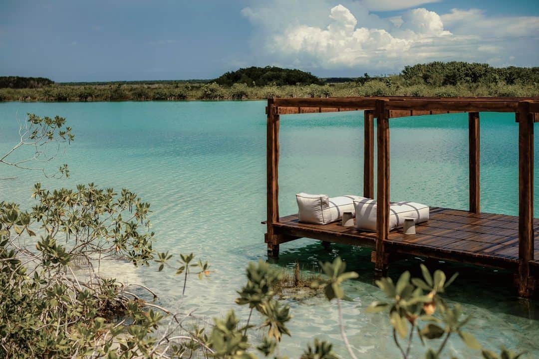 Wallpaperさんのインスタグラム写真 - (WallpaperInstagram)「The new @bocadeagua hotel overlooks the crystal clear waters of Lake Bacalar in Mexico’s Yucatan Peninsula. Designed by architect @fridaescobedo, the low-density hospitality destination aims to make a positive impact on its environment. ⁠ ⁠ It comprises a series of spacious and carefully crafted jungle tree houses, made from local FSC certified tropical hardwood and elevated from the ground to minimise their impact and footprint on the site. Over 90 per cent of the 82 acres plot remains untouched and will be part of a conservation programme.⁠ ⁠ 🖊: Ellie Stathaki⁠ ⁠ #wallpapermagazine #bocadeagua #mexico #hotel #mexicanarchitecture #mexicanhotel #fridaescobedo #hospitality #sustainabledesign #yucatan⁠」10月24日 17時00分 - wallpapermag