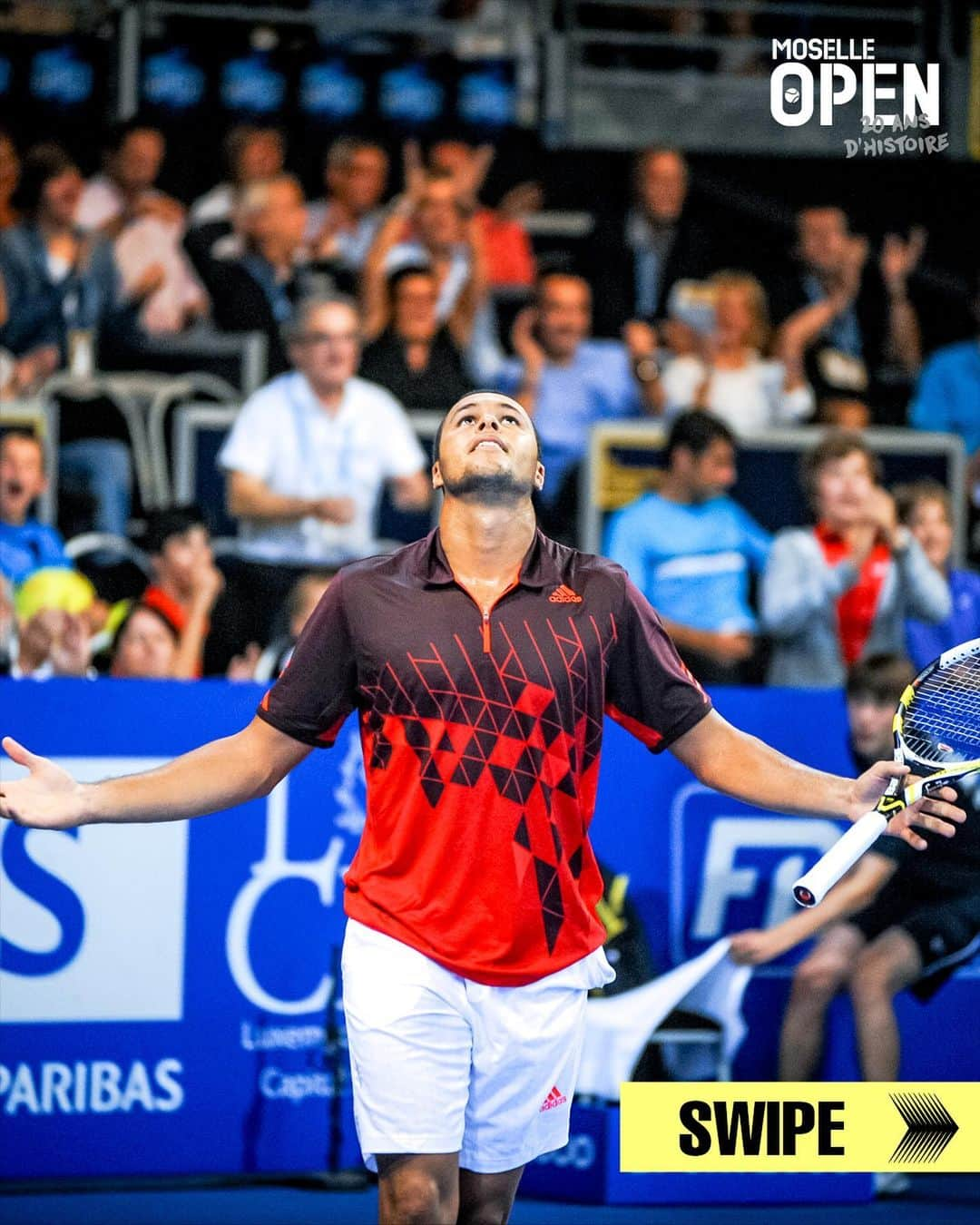 ジョー＝ウィルフリード・ツォンガのインスタグラム：「🏆 Relive the match point that allowed the French tennis player to win his first title in Metz 🔙   2️⃣0️⃣1️⃣1️⃣ @tsongaofficiel 🇫🇷 v. @ivanljubicic 🇭🇷 (6/3 6/7 6/3)  🎥 @tennistv」