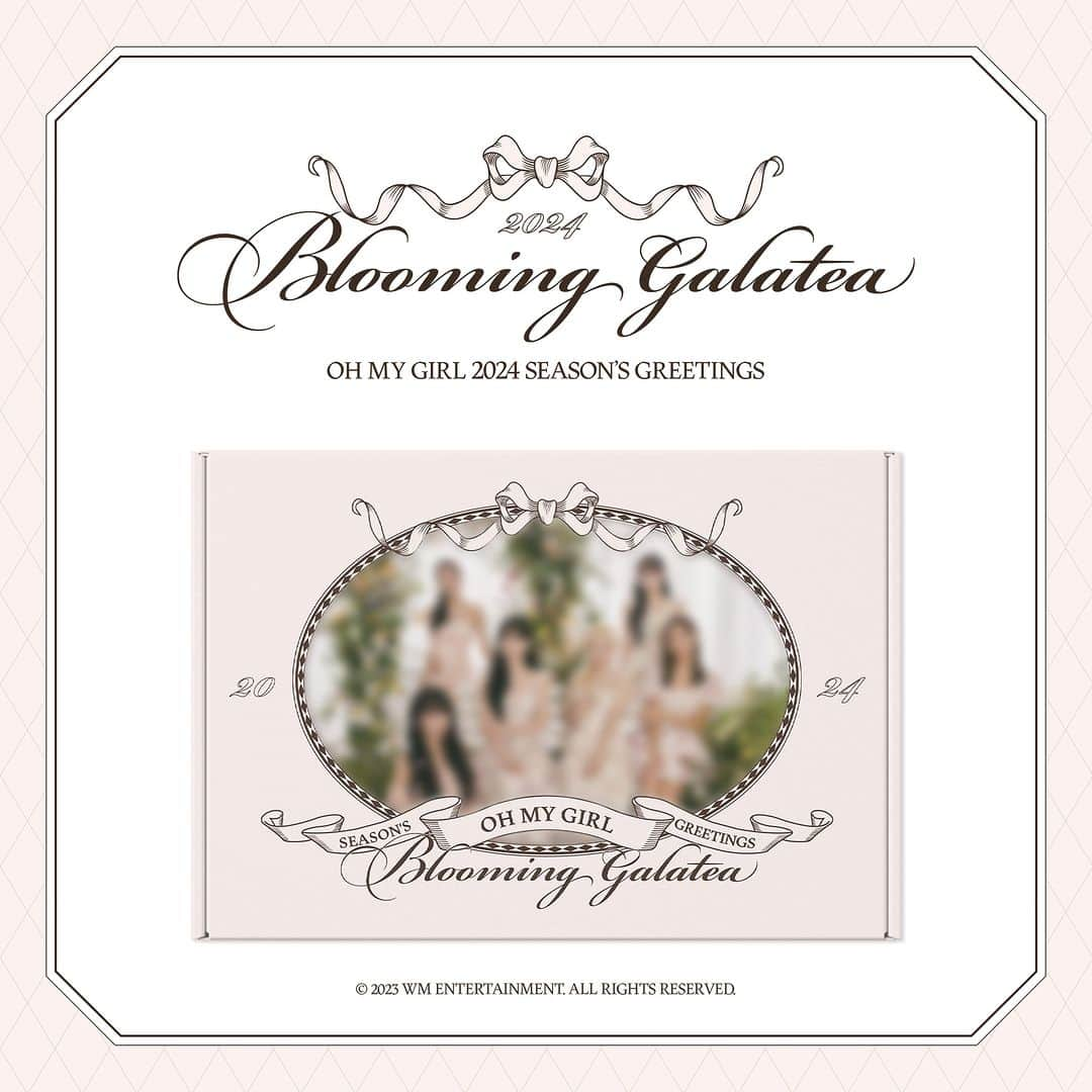 OH MY GIRLのインスタグラム：「오마이걸(OHMYGIRL) 2024 SEASON'S GREETINGS [Blooming Galatea] 예약 판매 안내 ⠀ 오마이걸(OHMYGIRL) 2024 SEASON'S GREETINGS [Blooming Galatea] 는 10월 27일 (금)부터 아래의 판매처를 통해 예약 판매됩니다. ⠀ ✔ 예약 판매 기간 : 2023년 10월 27일 (금) PM 12:00 ~ 2023년 11월 12일 (일) PM 11:59 ✔ 판매처 - 사운드웨이브, 비젠트몰, IDOUSTAGE, 스폰지뮤직, 스타원몰(팬플리), 케이타운포유, 남일뮤직, 디어마이뮤즈  ✔ 배송 예정일 : 본 상품은 예약 판매 상품으로 2023년 12월 중 순차 배송될 예정입니다. * 배송 관련한 자세한 사항은 추후 판매처 공지를 확인 부탁드립니다. ⠀ #오마이걸 #OHMYGIRL #2024SEASONSGREETINGS」