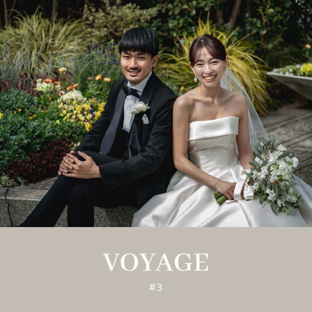 シャングリ・ラ ホテル 東京 ヘブンリーウエディングのインスタグラム：「@grandhyatttokyo_wedding VOYAGE 3 ——————————————— チャペルガーデンに隣接する 披露宴会場「タイム」ならではの１枚を ——————————————— VENUE: THYME  📸 @tokyo_laviephotography @yuki_photography 💐@uiflorist @natsumi_sasaki_ui 💄@sashu.armonia 👗@lesnocesweddingdress  #グランドハイアット東京 #グランドハイアット東京ウェディング #グラハイ花嫁 #grandhyatttokyowedding」