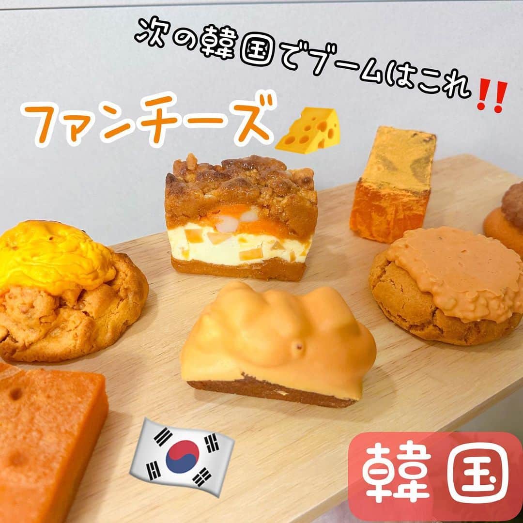 とぎもちのインスタグラム：「. 【韓国 🇰🇷KOREA】  韓国で今ブームが始まりつつある ファンチーズ🧀💕  濃いオレンジ色のチーズ味が 今超人気！！！  食べたらハマる しょっぱさと甘さの調和。。  チェダーの美味しさやばい😭💓  今回はコソソ（꼬소소）のスイーツサイトで いろんなファンチーズスイーツを購入🧀💓  フィナンシェ、チーズケーキ、ブラウニー どれもファンチーズのたまらない味🫣💓  お餅入りのやつ最強に美味しかった。。  #ファンチーズ #韓国 #韓国スイーツ #韓国で話題 #チーズ #チェダーチーズ #コソソ #꼬소소 #황치즈 #とぎもちファンチーズ #とぎもちフィナンシェ #とぎもちチーズ #とぎもちスイーツ」