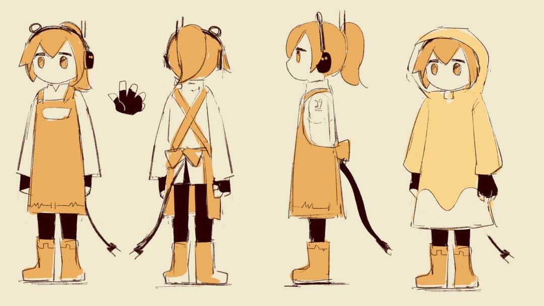 アボガド6のインスタグラム：「レインコート(設定画とラフコンテ) https://www.pixiv.net/artworks/112819779  本編 https://www.nicovideo.jp/watch/sm42926275」