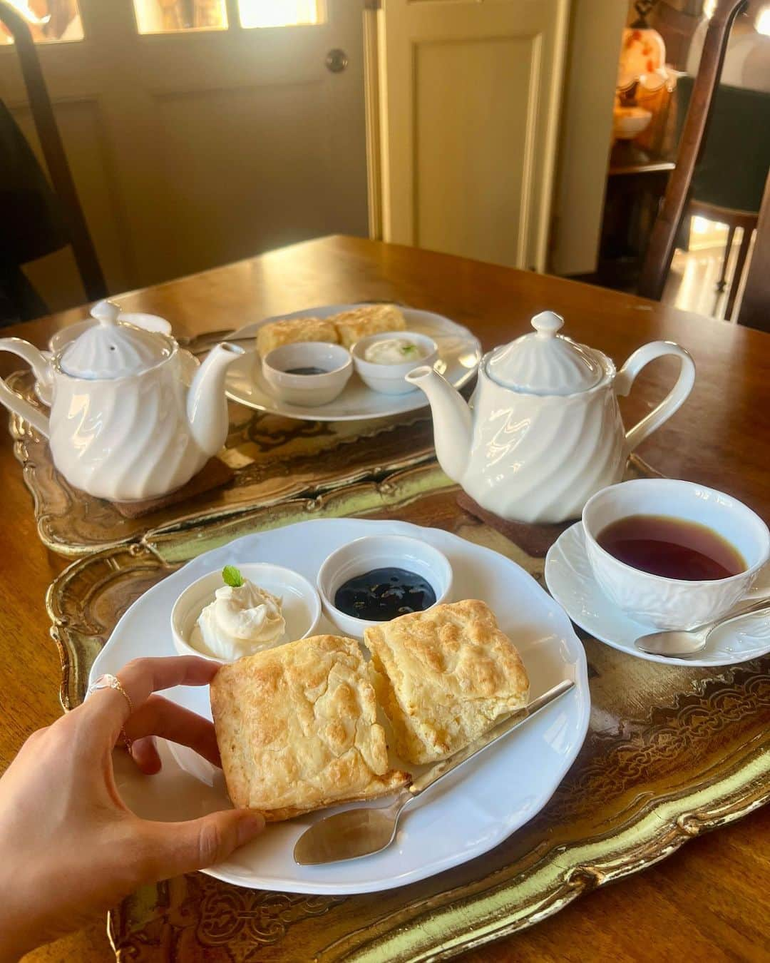 ののさんのインスタグラム写真 - (ののInstagram)「京都の洋館カフェ🫖ゴスペル 注文してから焼いてくれるスコーンは大きめで満足感有りだった☺️  9月末はまだ暑くて長袖着れなかった  #カフェゴスペル#ゴスペル#ゴスペルカフェ#洋館カフェ#京都カフェ#銀閣寺カフェ#銀閣寺#紅茶#カフェ#カフェ巡り#カフェ部#カフェ活#スコーン#フレイアイディー#ティファニー#関西カフェ#関西カフェ巡り#kyotocafe#tiffany#frayid」10月25日 7時00分 - nonoko0309