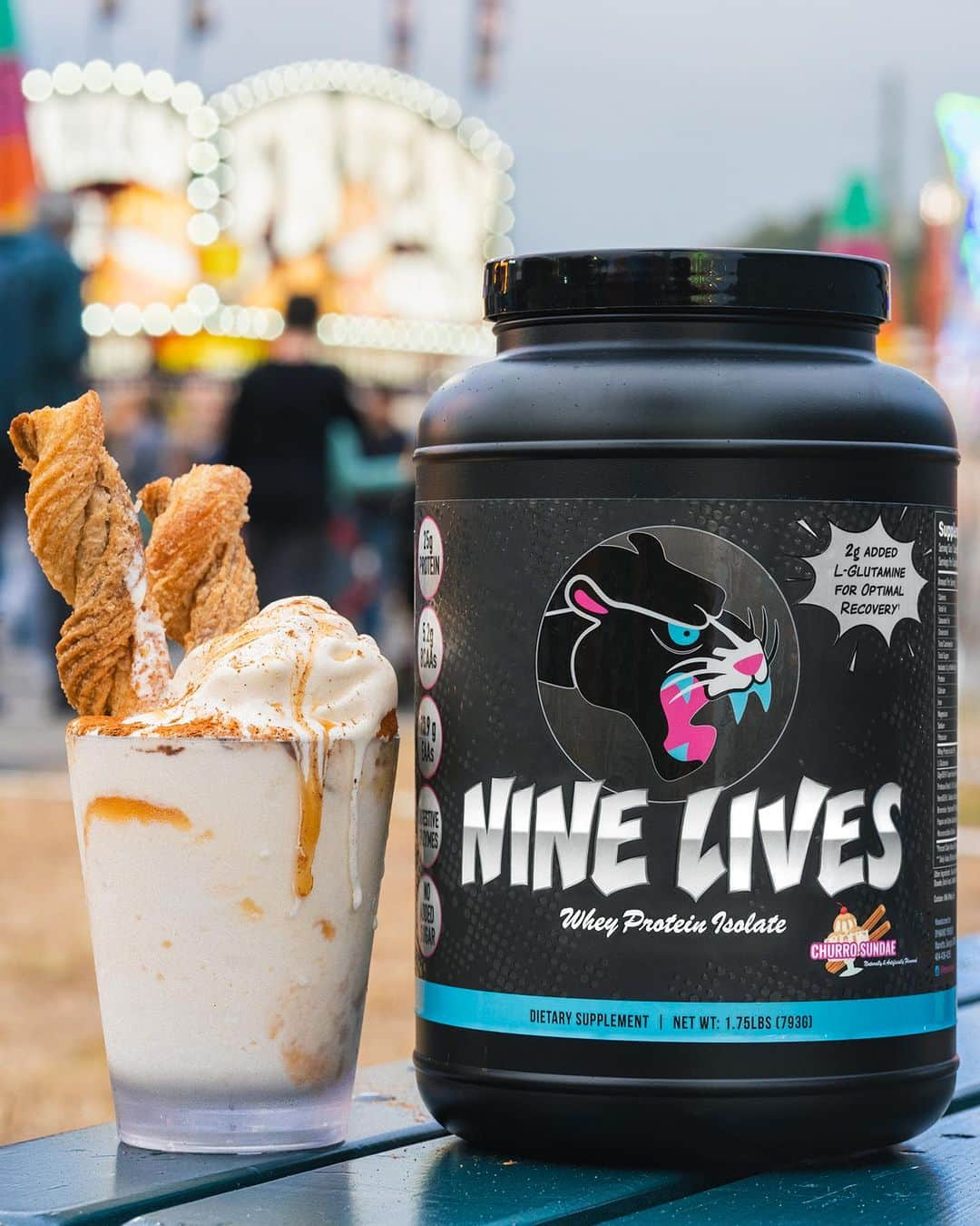 クリスティン・ポープさんのインスタグラム写真 - (クリスティン・ポープInstagram)「CHURRO SUNDAE! 🎡🍨🎠  The 2nd new flavor releasing Wednesday by @dynamicpursuit in our Nine Lives Whey Isolate! If you love a Churro like you would get at the fair, dipped in a vanilla ice cream with some caramel sauce on top…. 🤤 this flavor will be your new favorite like me!!! It would also be great for baking and including in recipes.👩🏼‍🍳  Launch day ONLY (10/25) - if you buy both of the new flavors, you will automatically get $10 off! No code needed. & VIP Text club will have more opportunities to save. 😉」10月24日 22時03分 - kris10pope