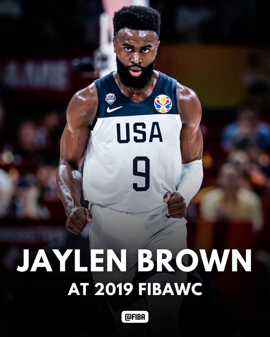 FIBAのインスタグラム：「What's next for Jaylen Brown? ☘️  Happy birthday to one of the best two-way wings in the world 🥳 Enjoy his 2019 #FIBAWC highlights 🍿」
