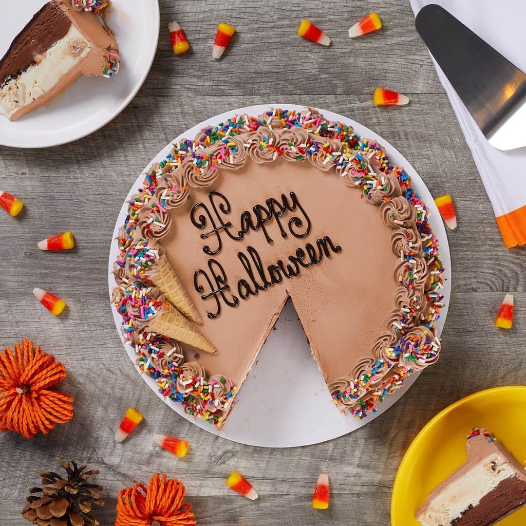 Ben & Jerry'sのインスタグラム：「No tricks here, just treats! 🍬 Order a custom Halloween cake from your local Scoop Shop and celebrate in sweet style.⁠ ⁠ Browse designs and order yours at the link in our bio!」