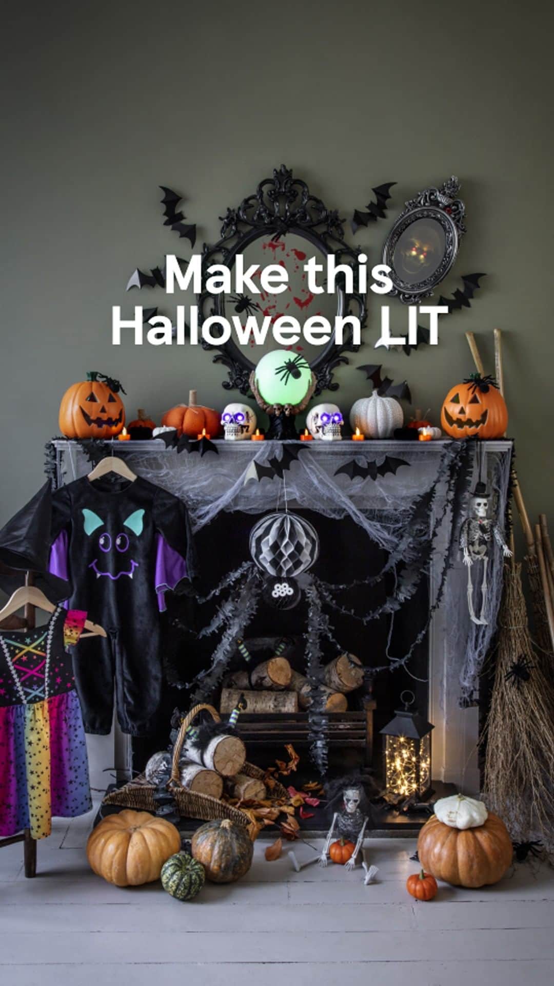 Tesco Food Officialのインスタグラム：「Transform your home into a house of horrors this Halloween. 👻 From creepy skulls and pumpkins to haunted magic mirrors. Get set for spooky season by clicking the link in our bio. 🎃」