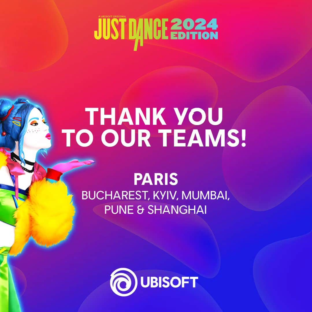 Ubisoftのインスタグラム：「Hit the dance floor, and join us in congratulating our studios around the world that helped bring #JustDance2024 Edition to life! 👏🕺💃  #LifeAtUbi」