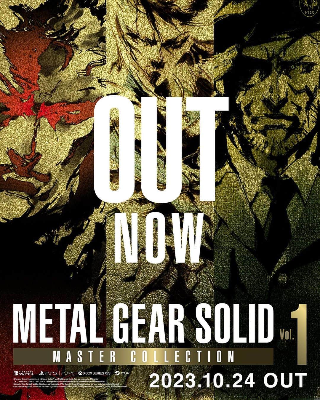 KONAMIのインスタグラム：「❗️❗️❗️  METAL GEAR SOLID: Master Collection Vol. 1 is available NOW for Nintendo Switch™, PlayStation®5, PlayStation®4, Xbox Series X|S, and Steam®  #metalgearsolid #metalgear #solidsnake #konami」