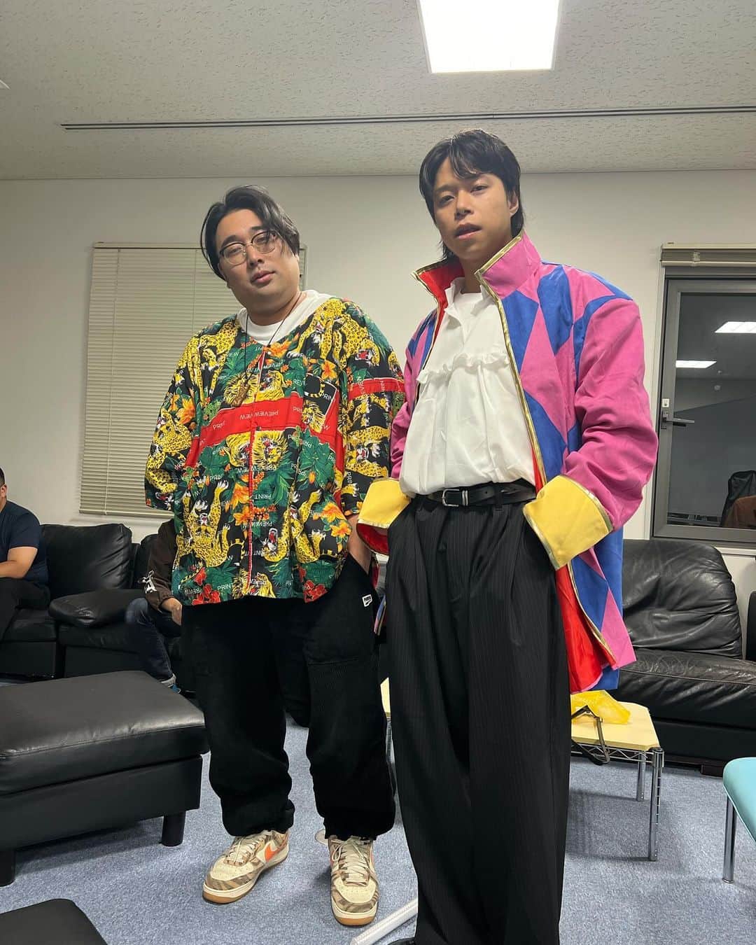 池田真一のインスタグラム：「これほんまに私服らしい！ 原田はまだええわ！ ショータイムほんまか！？ ハウルと私服かぶったらしいです！ 永見はただただかっこいい☺️」