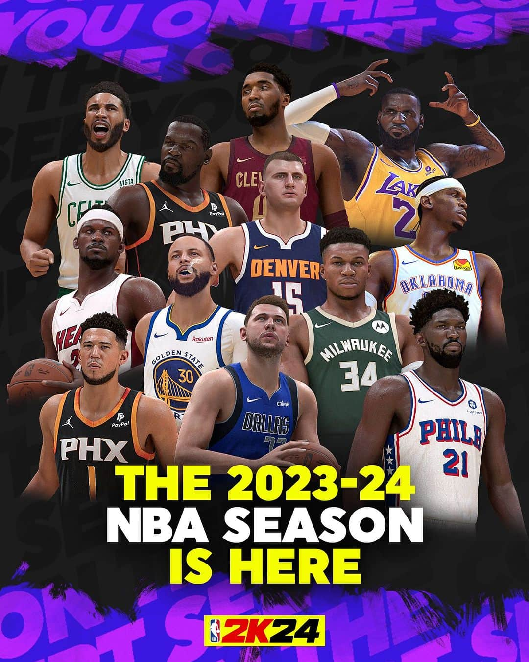 2Kのインスタグラム：「🚨 NBA is back 🚨  How far will your team go this year? 🤔  #NBA2K24 | #SeeYouOnTheCourt」