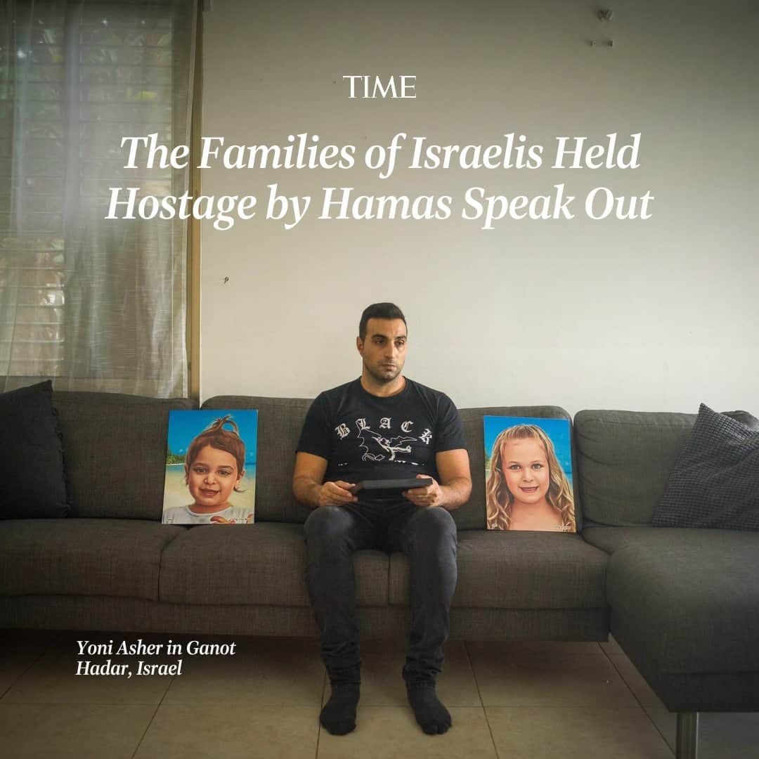 TIME Magazineのインスタグラム：「The scene as recounted by Eyal Nouri is almost too painful to tell: his uncle, Said Moshe, was killed in front of his aunt, Adina. His last sighting of Adina is from a photograph posted online: “You see her on a motorcycle,” Eyal says. "She’s sitting in the middle between the two terrorists. Think about the situation. A few minutes ago she saw her husband, the one that she loved for the last 50 years, murdered in front of her eyes, and now they’re taking her to an unknown place in the Gaza Strip.”  Adina Moshe, 72, is believed to be one of more than 220 hostages taken by Hamas following the Oct. 7 massacre.  In recent days, TIME reporters, editors, photo, video journalists, and contributors have worked around the clock to gather the voices of the families whose relatives have been taken hostage by Hamas.  Their stories are assembled here, as well as in full at the link in bio.  Photographs by @michal_chelbin for TIME」