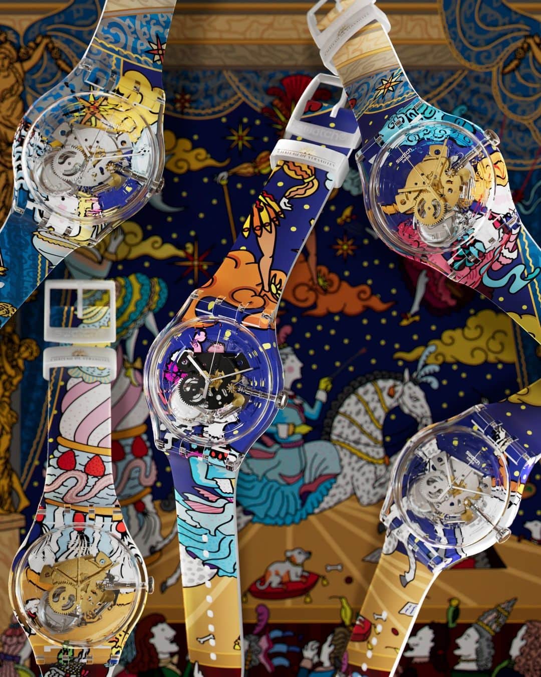 Swatchのインスタグラム：「This opulent Swatch X You design is inspired by the theater of the Château de Versailles and the iconic characters who shaped the palace's history 🎭  #SwatchxYou」
