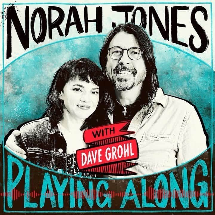 ノラ・ジョーンズのインスタグラム：「Thank you to the one and only Dave Grohl for being my guest on @playingalongpod!!! It was so nice to hang like this and sit and play songs together and talk at @foofighters studio, almost 19 years after meeting him there for the very first time. I hope you enjoy the episode!! ❤   You can listen at link in bio.   #norahjonesisplayingalongpodcast #podcast #foofighters」