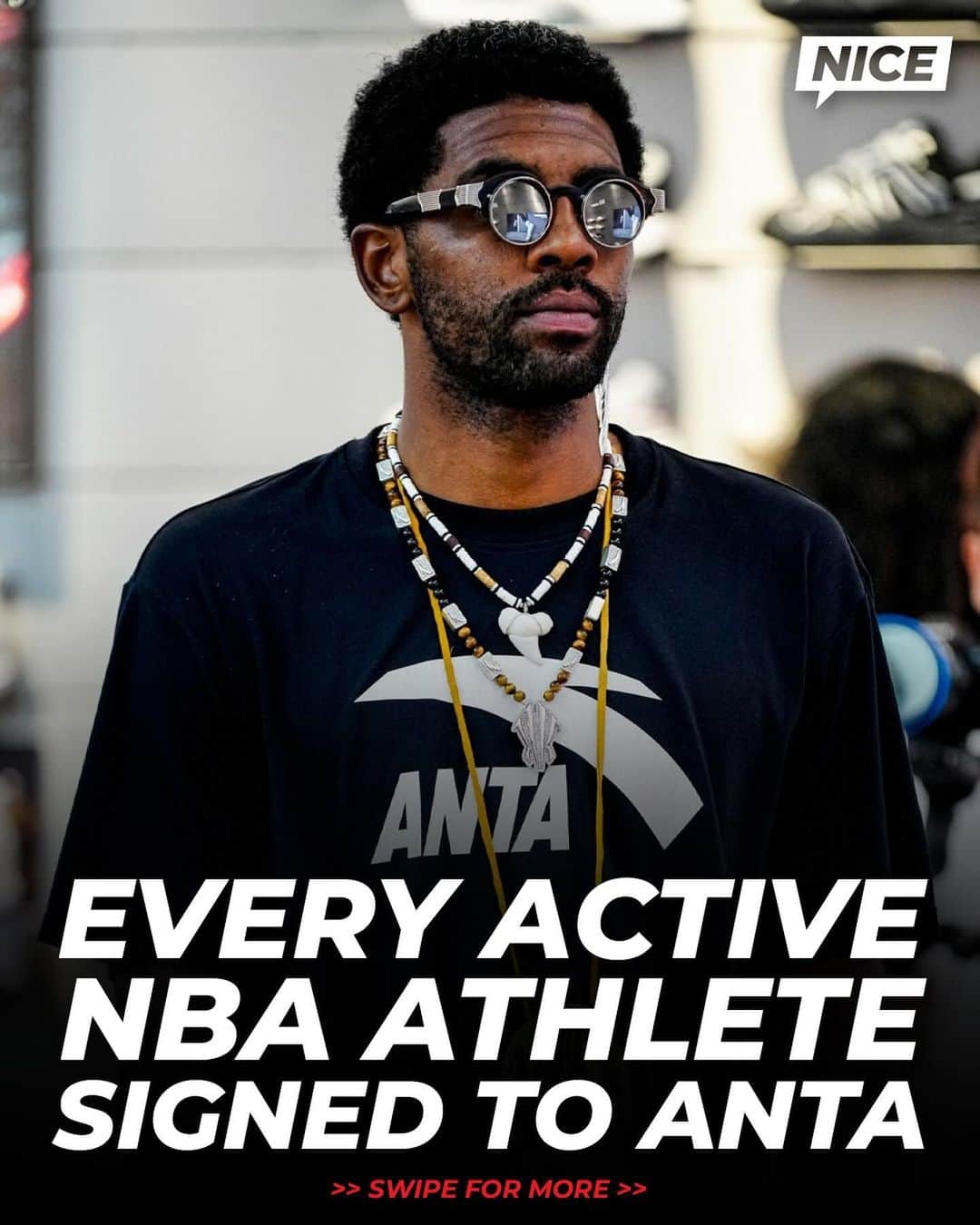 Nice Kicksのインスタグラム：「Anta’s starting to make noise in the NBA 📈  After signing Kyrie Irving in the offseason, Anta is entering a new era in the NBA. The Chinese sportswear company has a total of 7 NBA athletes on its roster and with Irving as the Chief Creative Officer, the brand is expected to grow even more 🔥  LINK IN BIO for more info 📲」