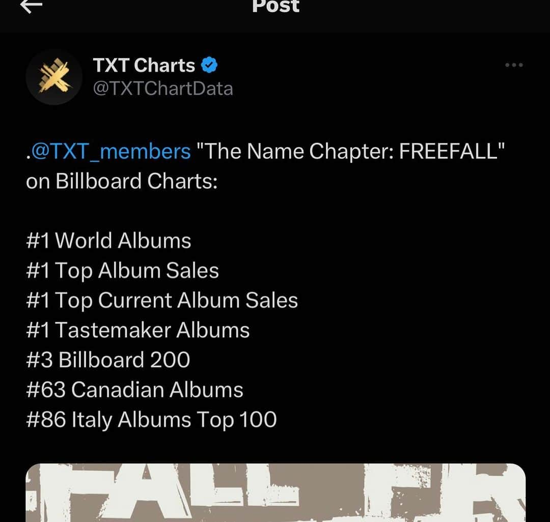 ブランドン・シェイアさんのインスタグラム写真 - (ブランドン・シェイアInstagram)「#3 on the Billboard 200 👀 I co-wrote “happily ever after” off of #freefall @txt_bighit ✍🏼」10月25日 0時54分 - brandoncolbein