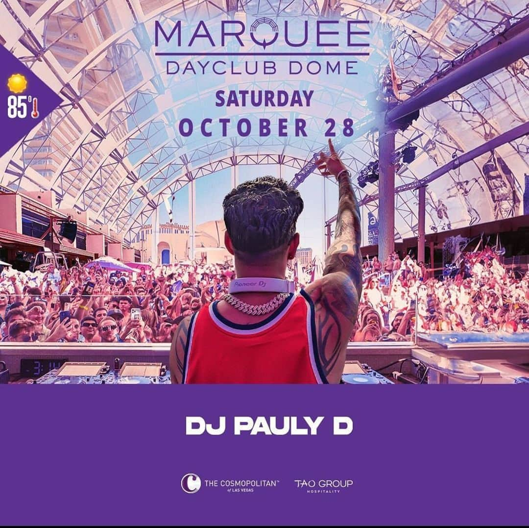 Pauly Dのインスタグラム：「LAS VEGAS This SATURDAY 10/28 I Got Ur Party Needs Covered With 2 Shows!!!! @marqueelv Day And Night!!!  Grab Ur 🎟️🎟️🎟️🎟️ And Join The Party 🎉🥳🎈🍾 🎃👻」