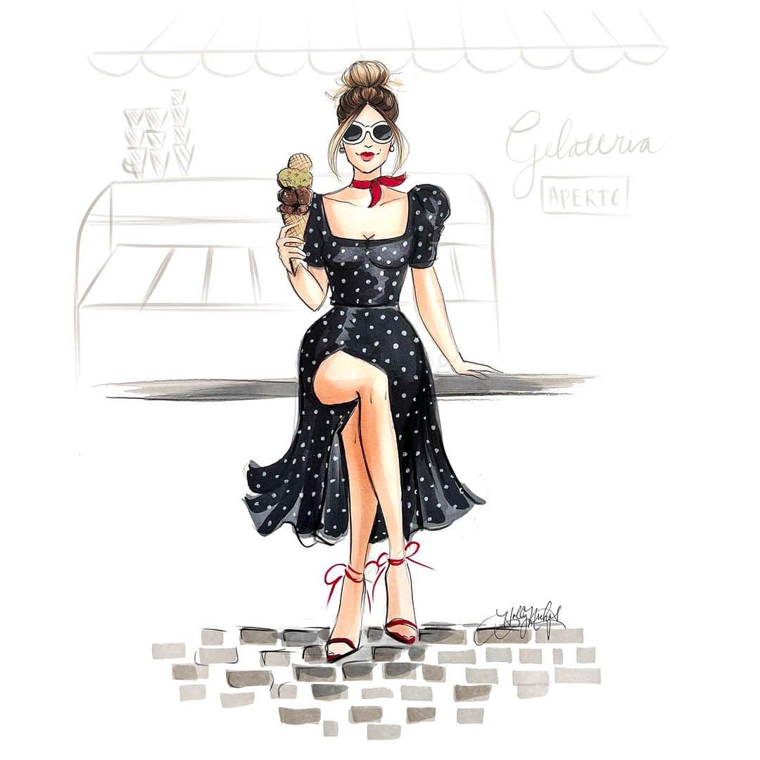 Holly Nicholsさんのインスタグラム写真 - (Holly NicholsInstagram)「The Italia Print Collection is now available 💕 Hnillustration.Etsy.com 💕 #fashionillustration #copicmarkers #italy #venus #pasta」10月25日 2時35分 - hnicholsillustration