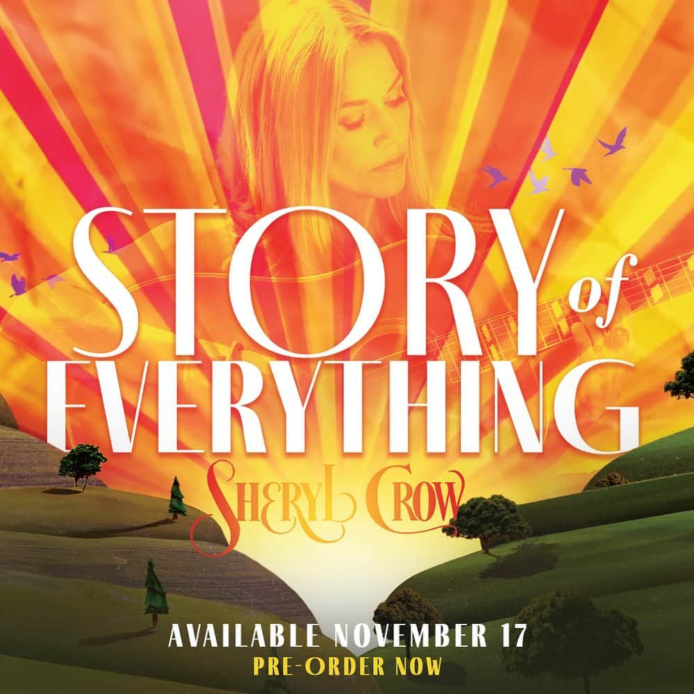 シェリル・クロウのインスタグラム：「In celebration of her impending induction to the Rock & Roll Hall Of Fame, BMLG/The Valory Music Co. announces the November 17 release of Sheryl Crow’s Story Of Everything - an eight-song compilation vinyl picture disc. Featuring beautifully vibrant artwork, the disc includes both previously released material and three songs never before available on vinyl: “Forever” and “Live With Me” (a classic  from The Rolling Stones) from the 2022 documentary “Sheryl,” and Crow’s cover of Post Malone’s “Circles,” which has never been released in any physical format.  The Story Of Everything picture disc will be available worldwide, with limited production. Online pre-order start today through the link in bio.   Side A Track List:  1) "Tell me When It’s Over” (featuring Chris Stapleton) 2) "Redemption Day" with Johnny Cash 3) “Forever" 4) "Live With Me"  Side B Track List:  5) "In The End" 6) “Circles" 7) "Story Of Everything” (Featuring Chuck D, Andra Day, and Gary Clark Jr.) 8) "Wouldn’t Want To Be Like You” (featuring St. Vincent)」