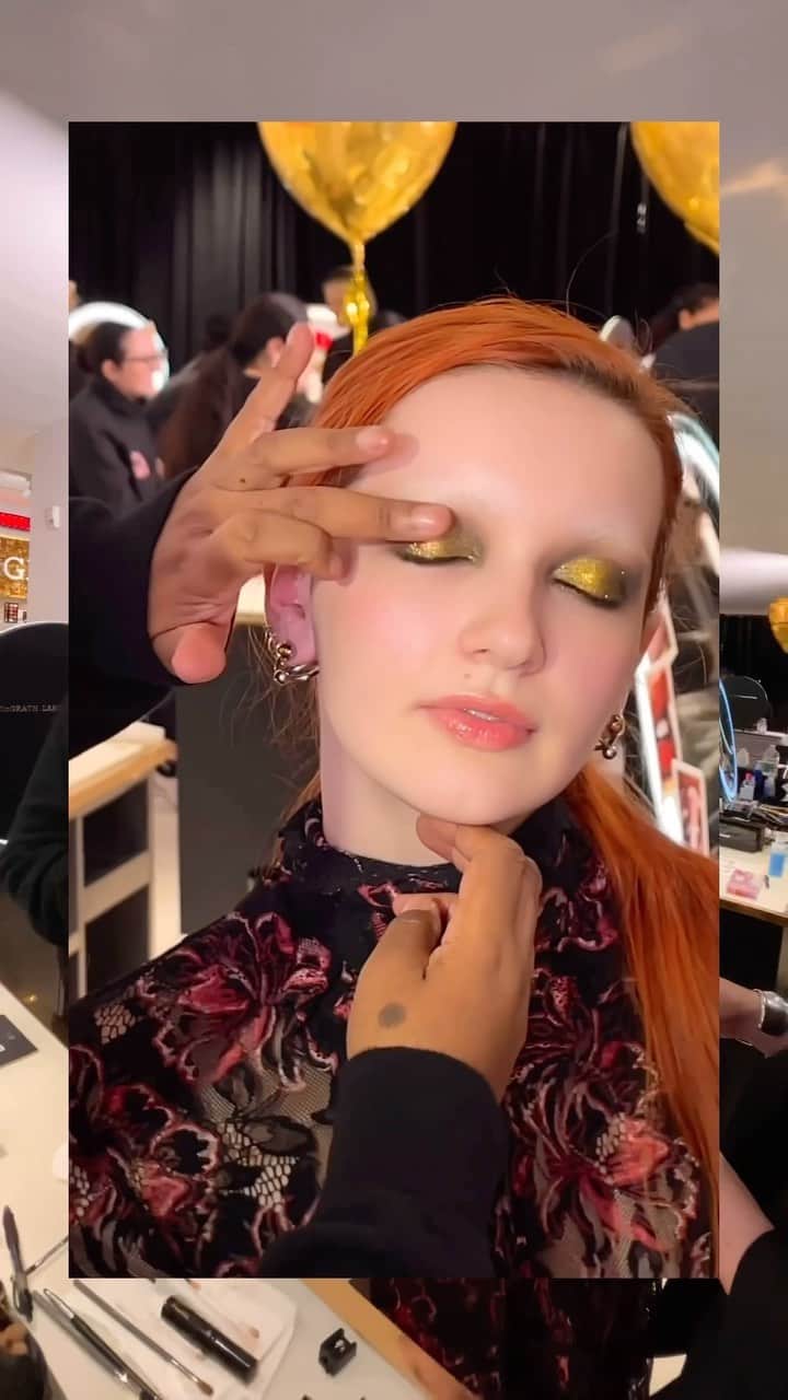 パット・マグラスのインスタグラム：「SUBVERSIVE STARE ⚡⚡⚡ Sending MAJOR LOVE to @thistlebelle for coming to the PAT McGRATH LABS x @shopwithgoogle #ARtOfBeauty event this weekend! I loved this DIVINE TOUCH-UP moment featuring Mothership III: Subversive Palette. ⚡⚡⚡ SHOP NOW during the FALL VIP SALE at PATMcGRATH.COM.  ✨STARRING✨ Mothership III: Subversive ‘GIGABYTE’」
