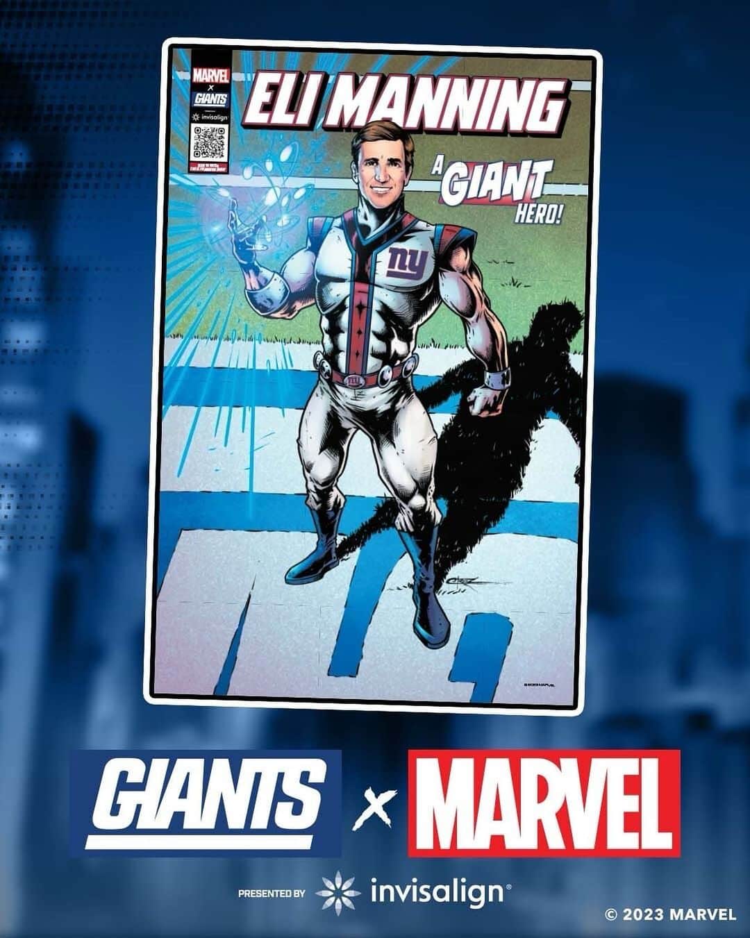 New York Giantsさんのインスタグラム写真 - (New York GiantsInstagram)「Sunday's game = Marvel Super Hero™ Day!  The first 25,000 fans will receive this Marvel x Eli Manning collectible poster 🤩   #ad」10月25日 3時30分 - nygiants