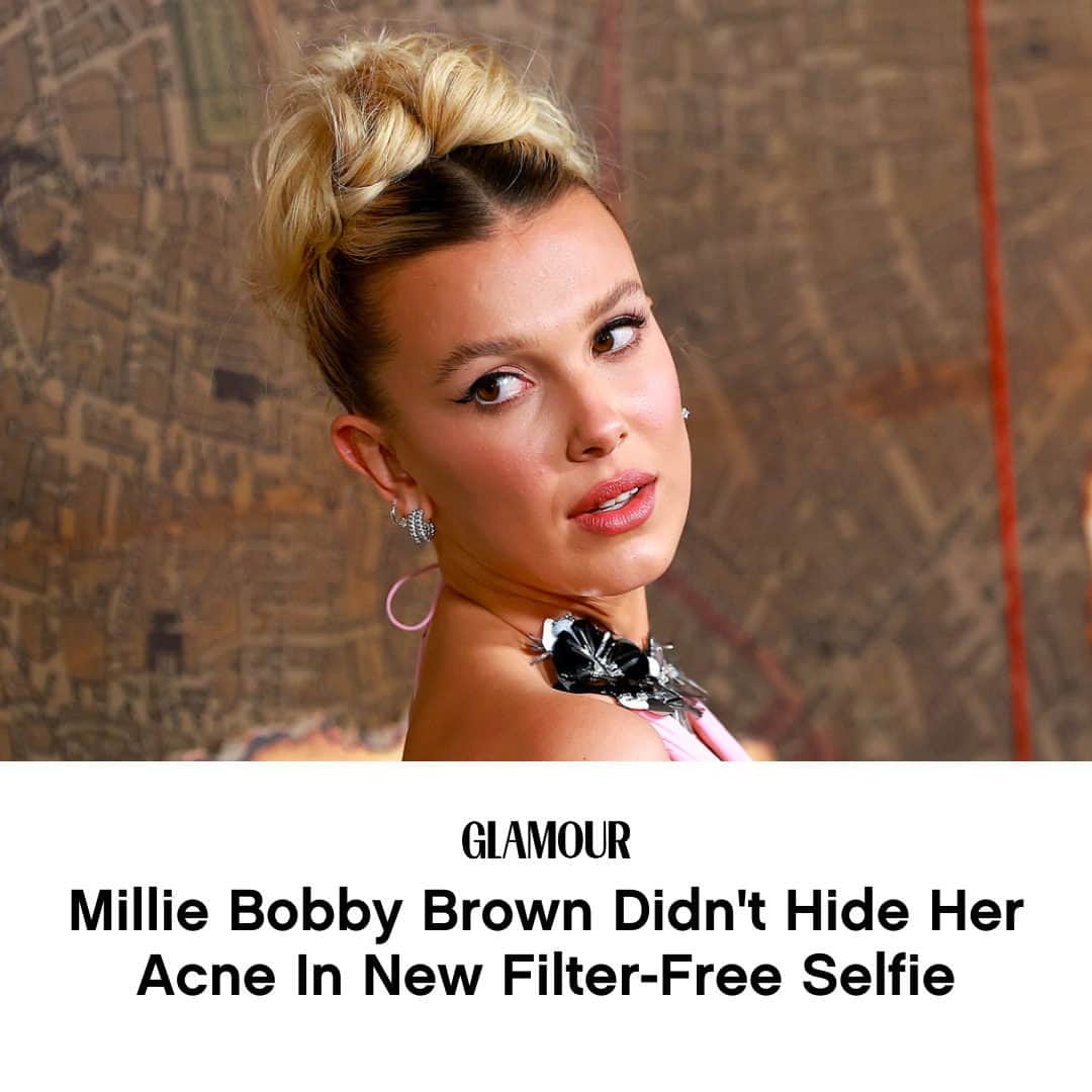 Glamour Magazineさんのインスタグラム写真 - (Glamour MagazineInstagram)「Millie Bobby Brown kept things refreshingly candid in a series of selfies showing the realities of her skin. More on Brown's honesty at the link in bio.」10月25日 3時55分 - glamourmag