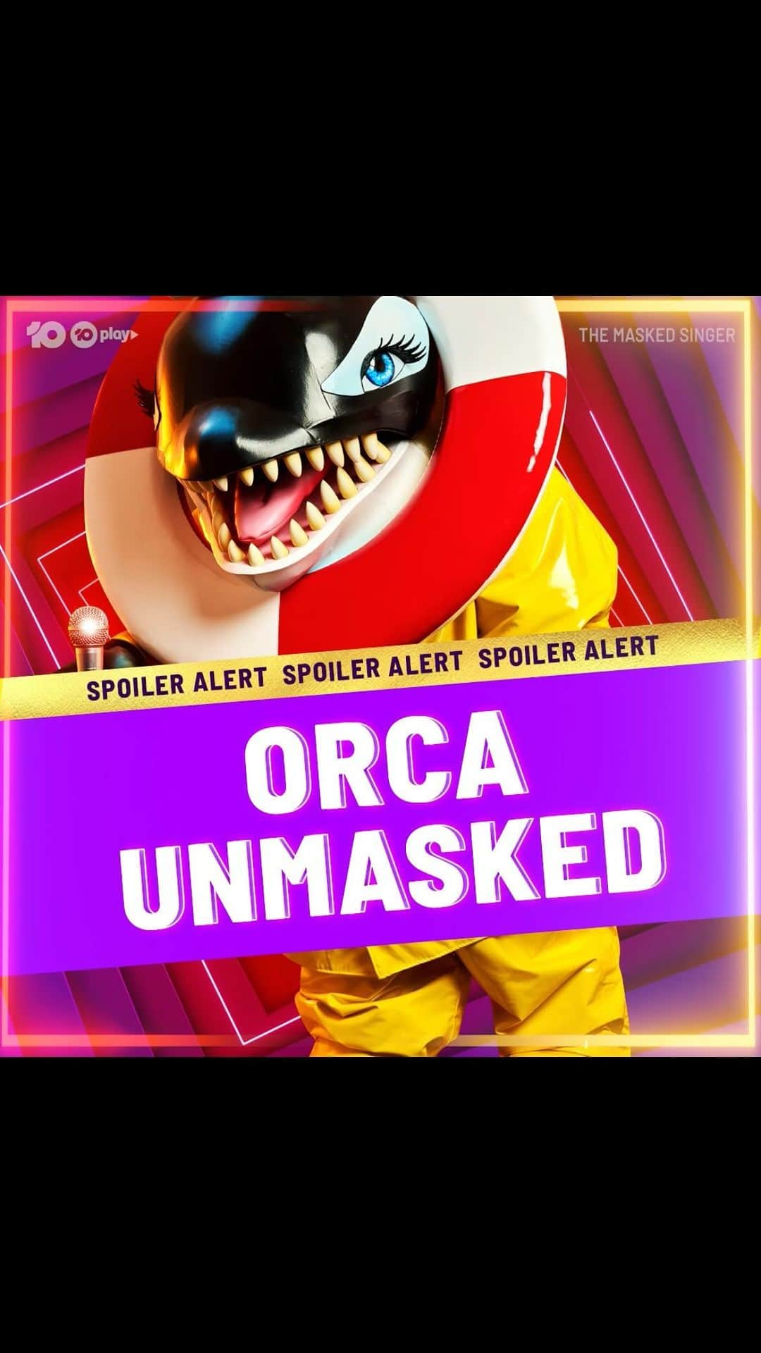 シェパードのインスタグラム：「🚨 SPOILER ALERT! 🚨 Orca’s reveal was a KRILLER! ❤️🐋  Stream the latest #MaskedSingerAU unmasking NOW on @10playau」