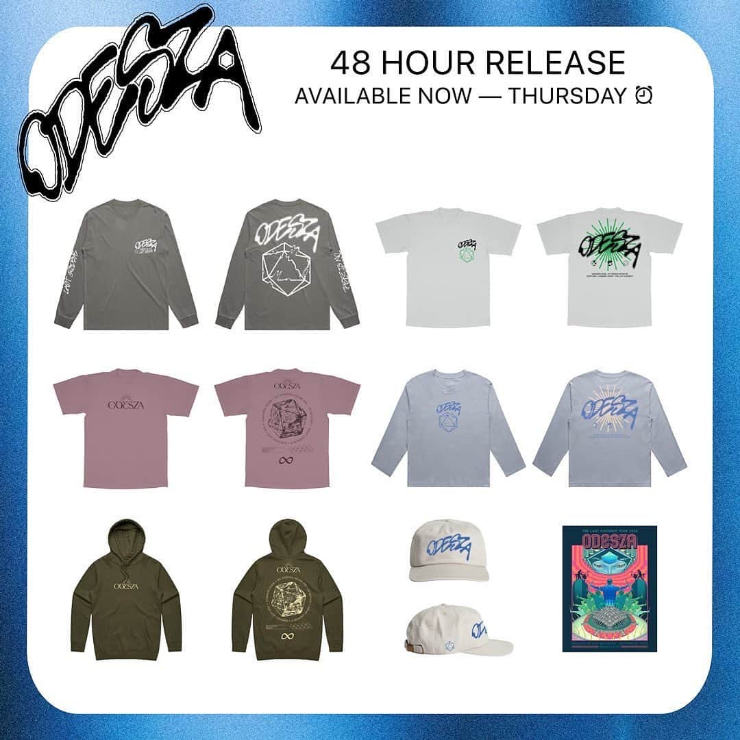 オデッザのインスタグラム：「Limited edition merch, available only for the next 48 hours.   store.odesza.com」