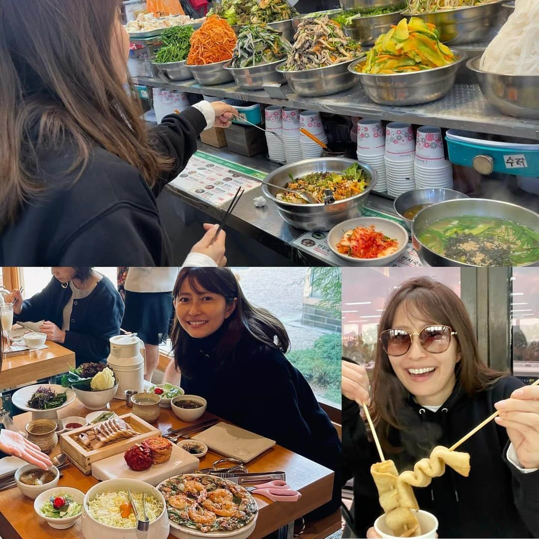 榎本加奈子のインスタグラム：「①広蔵市場の屋台　カルグクスとビビンバ　⭐️5つ ②チョンダムンポッサム 北村店 ⭐️5つ ③金浦空港のゲート前のおでん　⭐️2つ  #カナログ #韓国旅行 2日目 #海外旅行  #seoul  #1泊2日 #먹스타그램  #한국  #존맛탱」