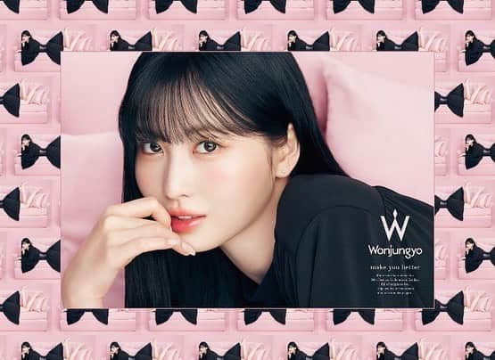 吉田ユニのインスタグラム：「Wonjungyo 🎀♢🎀♢🎀New visual🎀♢🎀♢🎀  Produced by makeup artist Wonjungyo @bit.boot_jungyo  Brand Muse “MOMO” @momo   #wonjungyo  #momo  #twice #ribbon #makeup #diamond #모모　#트와이스　#ウォンジョンヨ」
