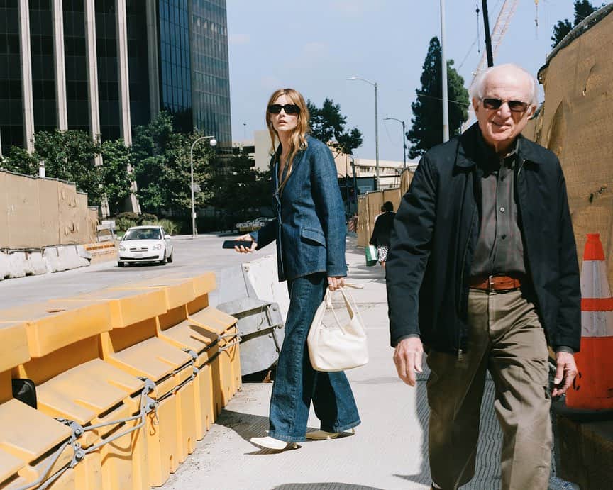 のインスタグラム：「Introducing Juliette Labelle x Ron Herman.  ⠀⠀⠀⠀⠀⠀⠀⠀⠀ With an effortless yet nostalgic take on autumn in Los Angeles, Juliette wears a denim Simkhai suit with western-inspired Acne boots.  Shop Juliette’s edit online and at RH Melrose!」