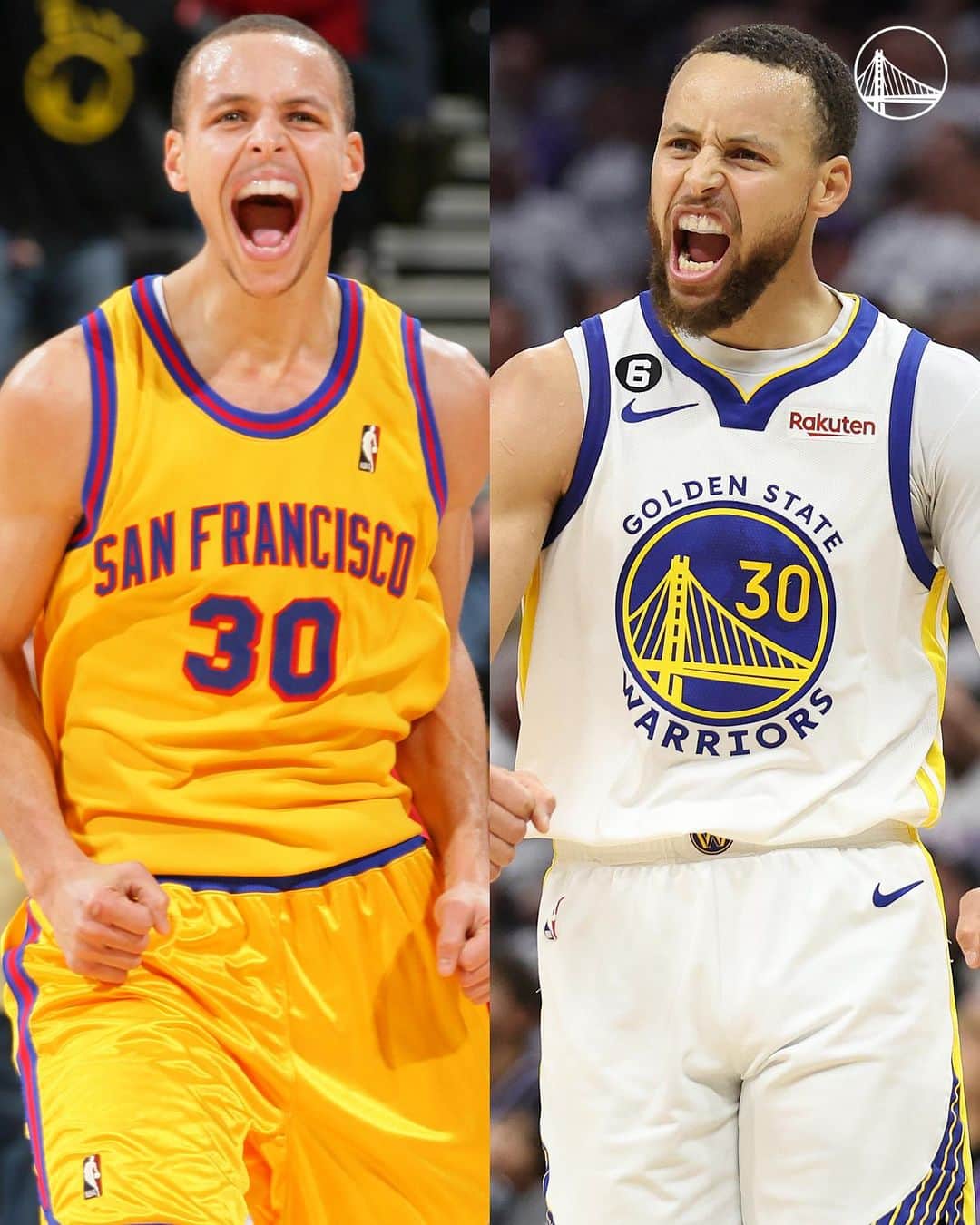 ゴールデンステート・ウォリアーズのインスタグラム：「The only player to ever play 15 seasons with the Warriors. The longest tenured player with one team currently in the league.  Season 15 for Stephen Curry begins tonight ⚡️」