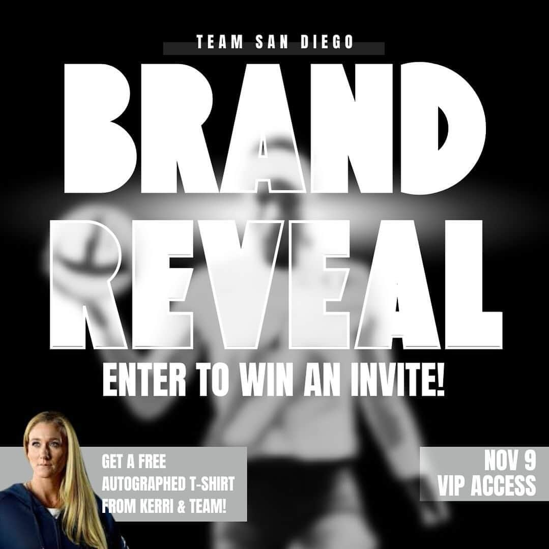 ケリー・ウォルシュ・ジェニングスのインスタグラム：「The secret is almost out… 🤭 We want to invite 10 of YOU (with an additional +1) to join us at our VIP Brand Identity Reveal.   *Rules to Enter: ‼️#1 - You MUST complete the form in our bio! (Most important for us so we can email & text you that you have won). ‼️  You must be following @sandiegoprovb on Instagram and tag 1 person in the comments. Each additional tag will give you an extra chance to win & a story repost is worth an additional bonus entry.   Giveaway entries will close November 2, 2023 at midnight. Winners will be selected and will be contacted on November 3, 2023 with their prize. 👀 Good luck!   • • •  #RealProVolleyball #ProVolleyball」