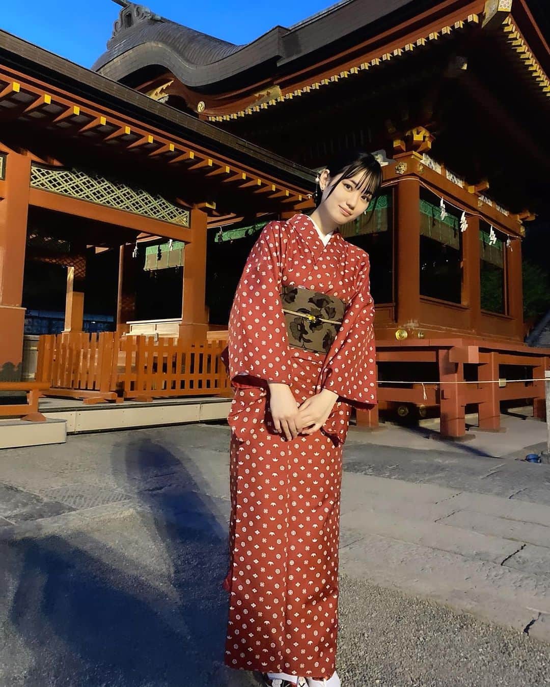 滝口きららのインスタグラム：「着物姿も如何でしょうか  #ootd #fashion #kimono #着物 #鎌倉」