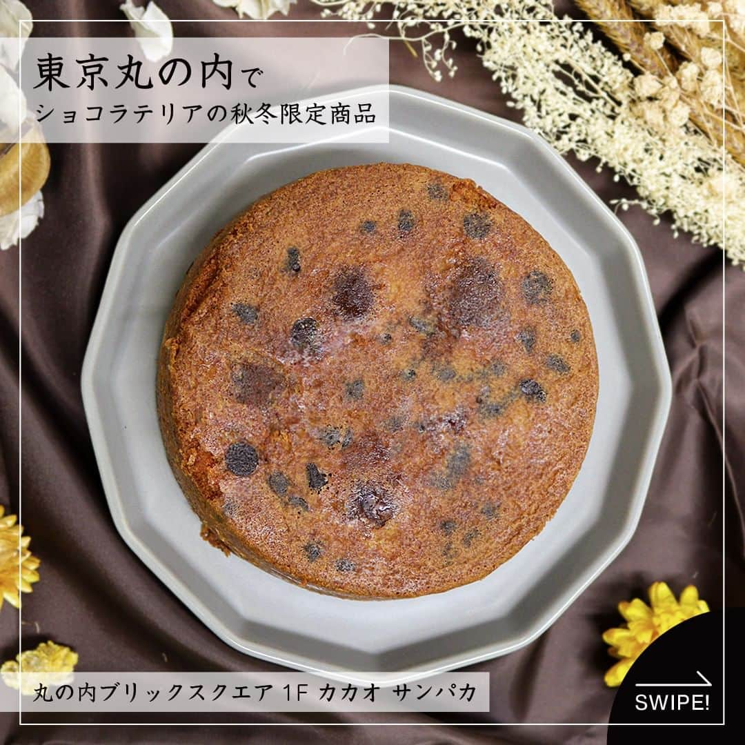 Marunouchi Paperのインスタグラム：「【季節限定！大粒栗がごろんと入ったアーモンドケーキ】 2009年に日本一号店として丸の内ブリックスクエア1Fにオープンした、スペイン王室御用達のショコラテリア「カカオ サンパカ」。  ラグジュアリーな雰囲気の店内に並ぶのは、カカオ豆の選別から全工程を管理し、職人が手間暇かけて作り上げた多彩なチョコレート。 一口サイズのボンボンチョコレートや板チョコレート、キュートなベアチョコレート――心を込めて作られた、深い味わいを堪能できる逸品です。  イートインスペースも併設する店内奥には、ガレットやフィナンシェなどの焼き菓子やシュークリーム、チョコレート菓子が豊富に揃います。  中でも、秋冬限定のおすすめ商品が「マダレナ カスターニャス」。 大粒の渋皮付き栗をまるごと贅沢に使い、上質なチョコレートチップを入れてしっとりと焼き上げたアーモンドケーキです。  秋の味覚を堪能できる季節商品として、毎年楽しみにしている方も多いそう。 常温での持ち運びができ2週間ほど日持ちもするので、ギフトやビジネス手土産にもおすすめです。  上質なチョコレートを贅沢に使用したチョコレートケーキ「マダレナ ショコラタ プレミアム」も、オープン当初から人気の通年商品。合わせてチェックしてみてください。  そのほか、栗のペーストを練りこんだチョコレートやマロングラッセなど、季節限定の商品が登場中です。 肌寒い日にぴったりのホットチョコドリンクは、テイクアウトして丸の内の街並みとともに楽しむのも◎。  名店ショコラテリアの今だけの味わいをお見逃しなく。  ------------------------------------------------ カカオ サンパカ【ショコラテリア】丸の内ブリックスクエア1F TEL：03-3283-2238  マダレナ カスターニャス 税込2,592円 ※箱やリボンが変わる可能性がございます ------------------------------------------------  #marunouchi_paper #marunouchi #tokyo #マルノウチペーパー #丸の内 #東京駅  #丸の内スイーツ #カカオサンパカ #cacaosampaka #スペイン王室御用達 #ショコラテリア #チョコレートショップ #マダレナカスターニャス #季節限定スイーツ #季節限定 #アーモンドケーキ #栗スイーツ #秋スイーツ #秋のスイーツ #ギフトにおすすめ #ギフトに最適 #手土産スイーツ #チョコレート菓子 #スイーツ百名店 #百名店2023 #丸の内仲通り #丸の内ブリックスクエア」