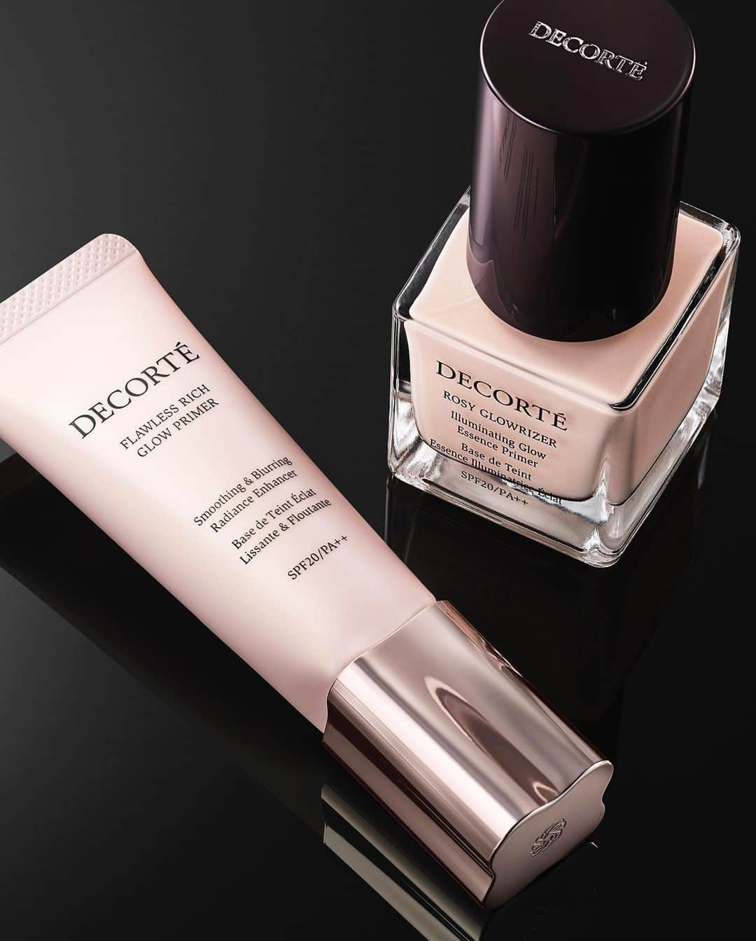 DECORTÉさんのインスタグラム写真 - (DECORTÉInstagram)「Infuse radiance and healthy complexion for beautiful skin with DECORTÉ's primers.   Flawless Skin Glowrizer  Creates a soft, luminous glow as if your skin is radiating light from within.   Rosy Glowrizer  Polishes to a vibrant and dewy complexion that seems to glow naturally.  コスメデコルテのプライマーで、ツヤ・血色感を仕込んで美肌の底上げを。  フローレススキン グロウライザー 肌の内側で光を受け止めたようなやわらかい艶めきを叶えるプライマー。  ロージー グロウライザー にじみ出るようないきいきとした血色感とみずみずしい艶肌に仕上げるプライマー。  #コスメデコルテ #decorte #化粧下地 #プライマー #フローレスグロウライザー #ベースメイク #メイクアップ #透明感 #ベストコスメ #makeup #cosmetics #beauty #jbeauty #bestcosmetics　#flawlessskinglowrizer #rozyglowrizer #ロージーグロウライザー」10月25日 12時02分 - decorte_official