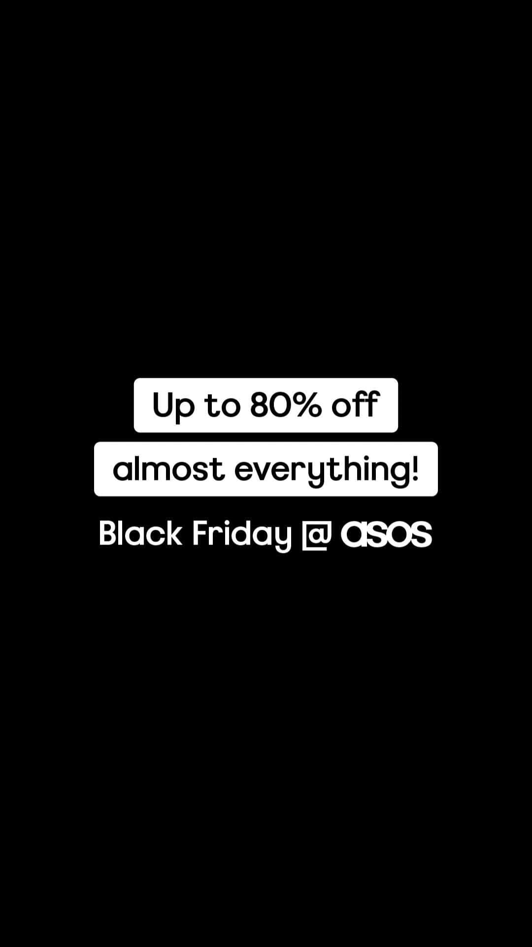 ASOSのインスタグラム：「Get up to 80% off almost everything for Black Friday, PLUS head to the site and extra discount code 😜🛍 When we say Black Friday is big, we really mean GIANT! 😱 #ASOSBlackFriday」