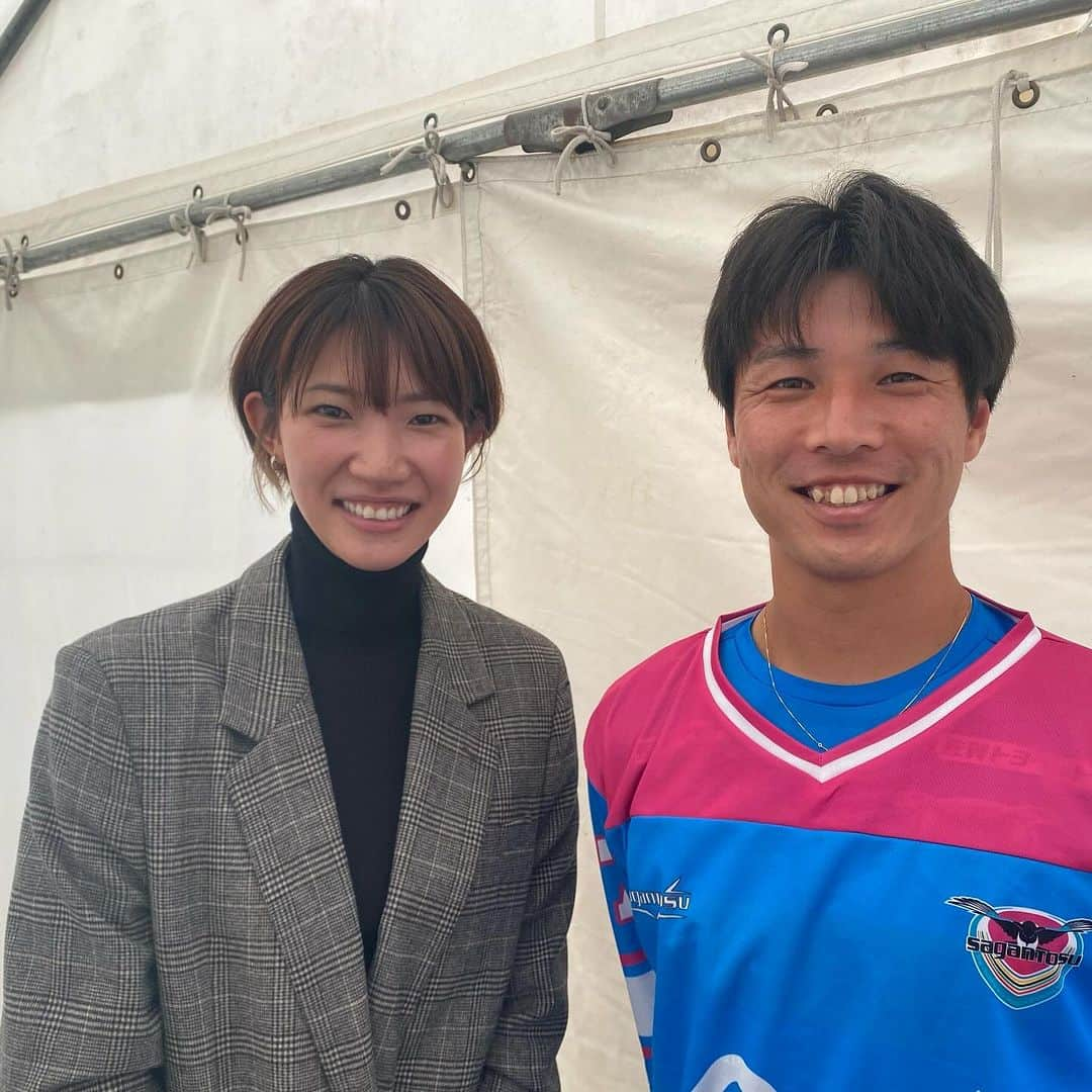 河田篤秀のインスタグラム：「スポテンSAGA2023 石井さんと風智とトークショー出演 ちゃっかり写真も撮ってもらった📸 サッカーとバレーの楽しいコラボでした！  #佐賀さいこう #サガン鳥栖 #久光スプリングス  #河田篤秀 #本田風智  #石井優希」