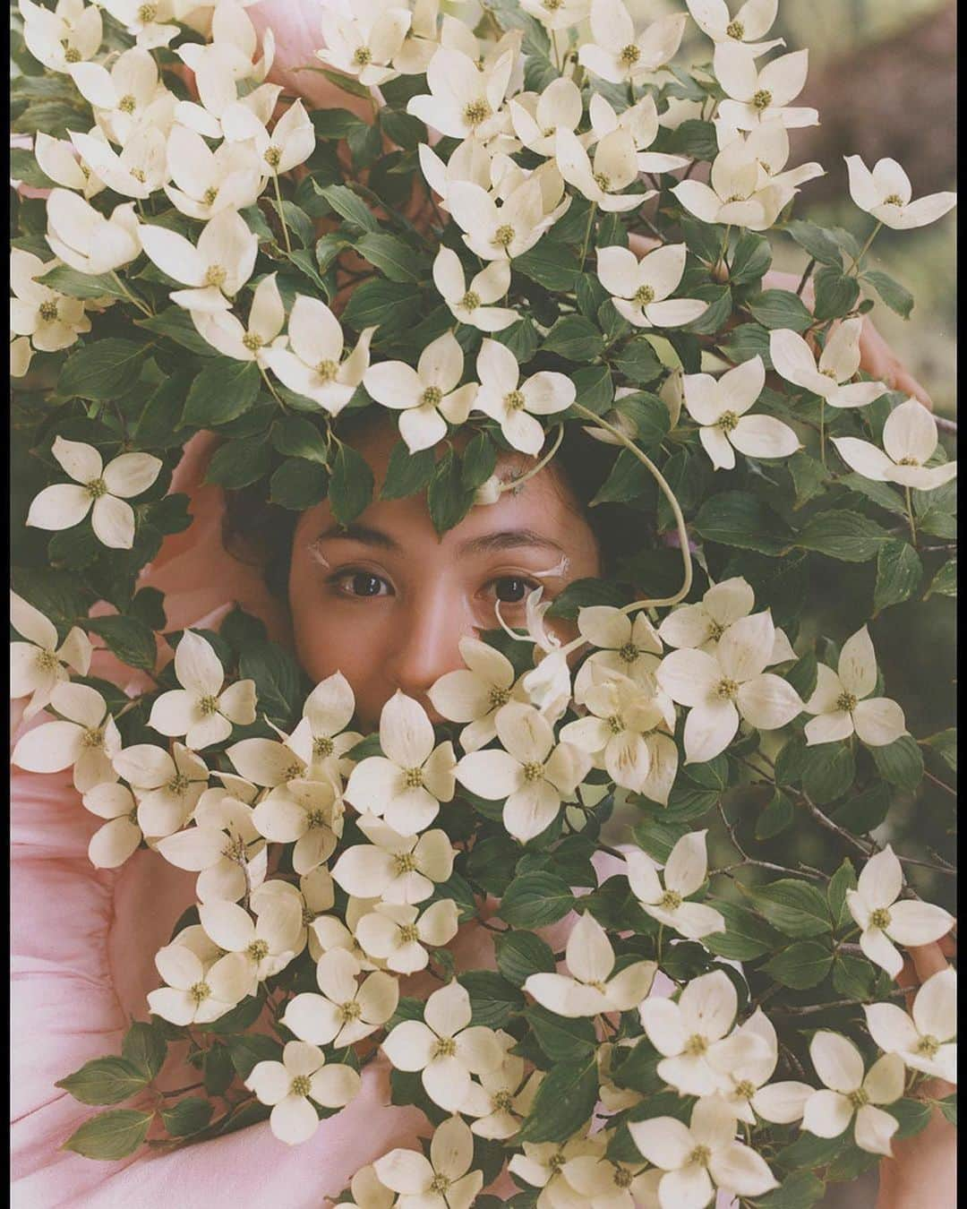 MICHIRUのインスタグラム：「Blumenhaus  MAGAZINE @blumenhausmagazine Hikari in Wonderland 🌿🌸🌳  Beautiful Hikari 💫 like a Forest Fairy @hikarimitsushima 🧚‍♀️  Make up  by @barbiemichiru @michiru_makeup  Photographer: Yuji  Watanabe Stylist: Nao Koyabu  Hair: Toshihiko Shingu(vrai) Prop: Ai Ozaki Flowers: Yurika Moriya  Starring: Hikari Mitsushima  #blumenhaus #blumenhausmagazine #hikarimitsushima #mitosaya #3rdartistrepresentative #barbiemichiru#michirumakeup#makeupartist#japaneseactre#plants#flowers  #満島ひかり」