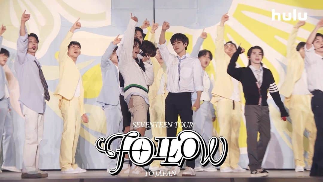 Hulu Japanのインスタグラム：「SEVENTEEN TOUR 'FOLLOW' TO JAPAN: LIVE VIEWING #SEVENTEEN ドームツアー全国の映画館にてライブビューイング実施!!  #FOLLOW_LIVEVIEWING」