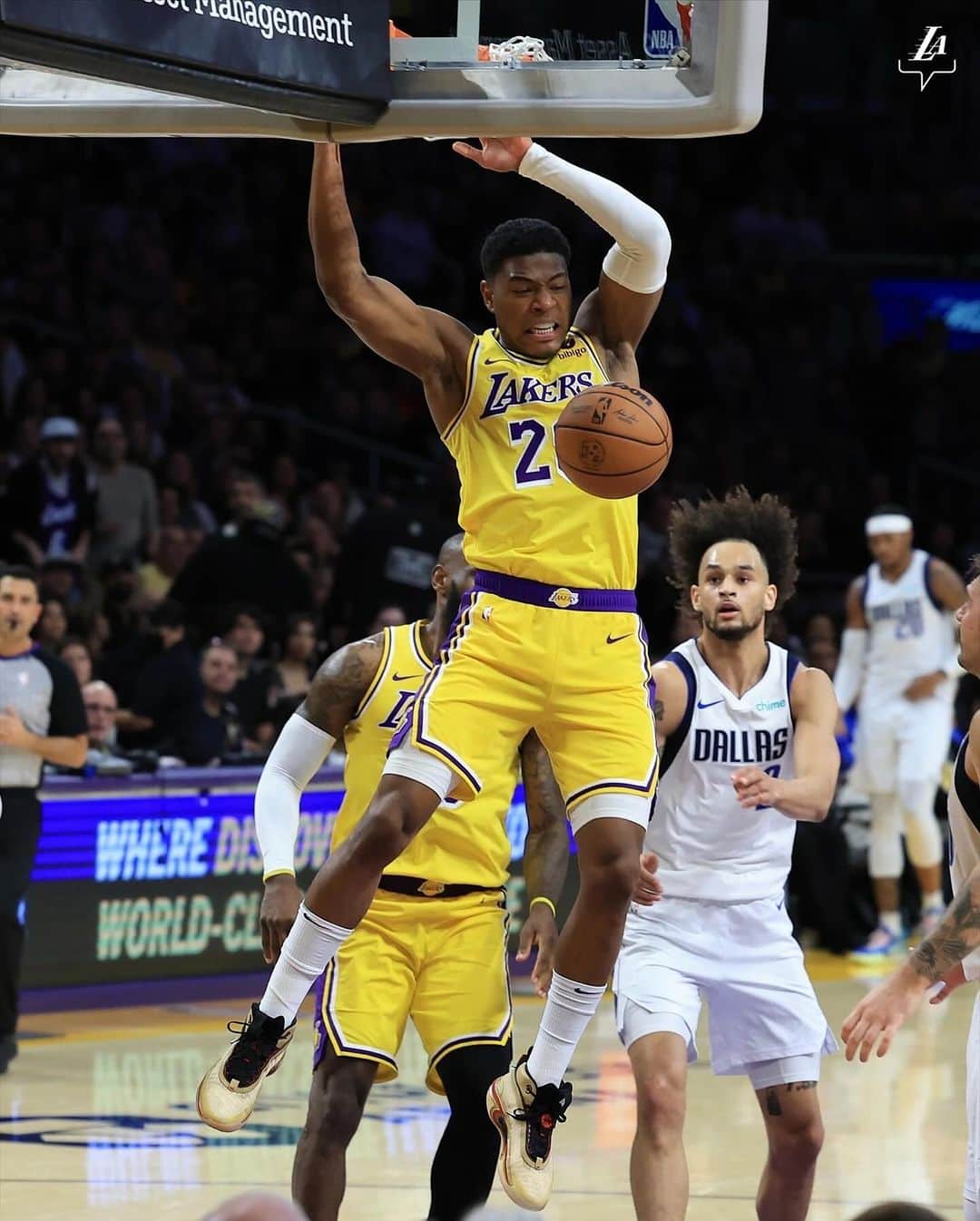 Los Angeles Lakersのインスタグラム：「Bron dish ➡️ Rui dunk  TP dish ➡️ Bron dunk」