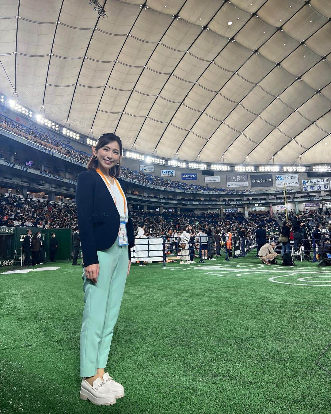 宮崎瑠依のインスタグラム：「ジャイアンツ ファンフェスタ2023  さまスタ の取材で来ています🎤」