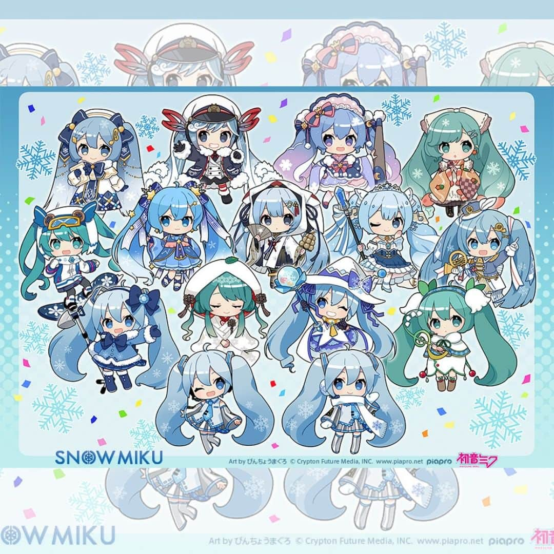 初音ミクさんのインスタグラム写真 - (初音ミクInstagram)「【SNOW MIKU 2024】 今週からサブビジュアルをご紹介します❄️  1枚目は15thを記念してびんちょうまぐろさんに描き下ろしていただいた雪ミク達です！🥳🎊  皆さんはどの雪ミクがお気に入りですか？😳ぜひコメントで教えてください💬  #雪ミク #雪ミク2024 #初音ミク」11月23日 15時00分 - cfm_miku_official