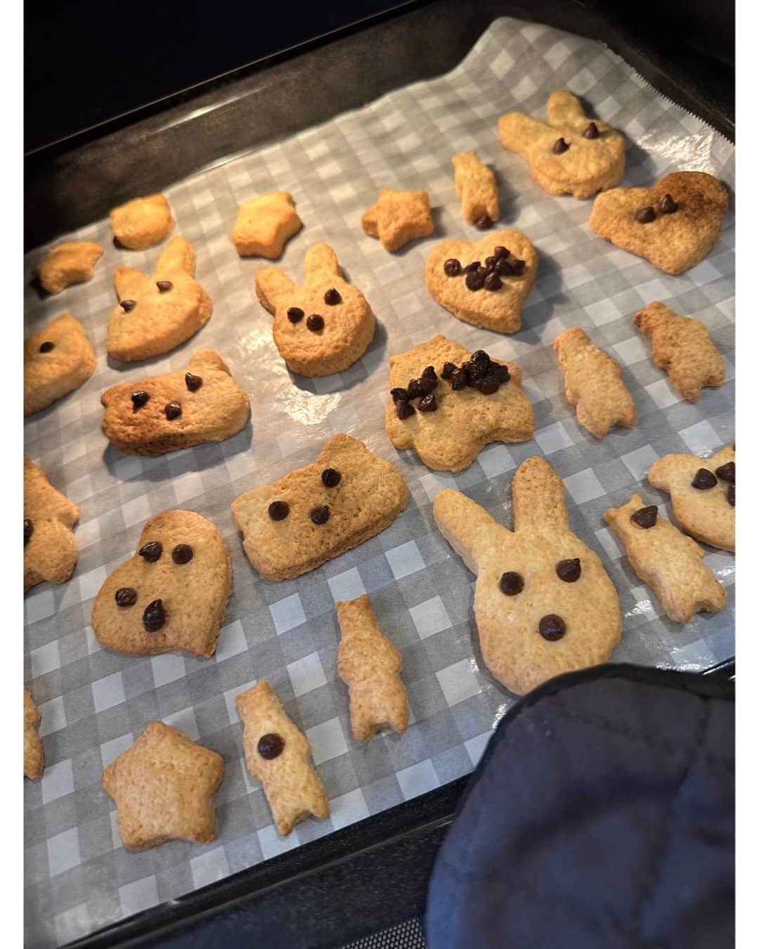 佐々木希のインスタグラム：「またもや🍪 クッキー作るのが本当に好きみたい👦🏻」