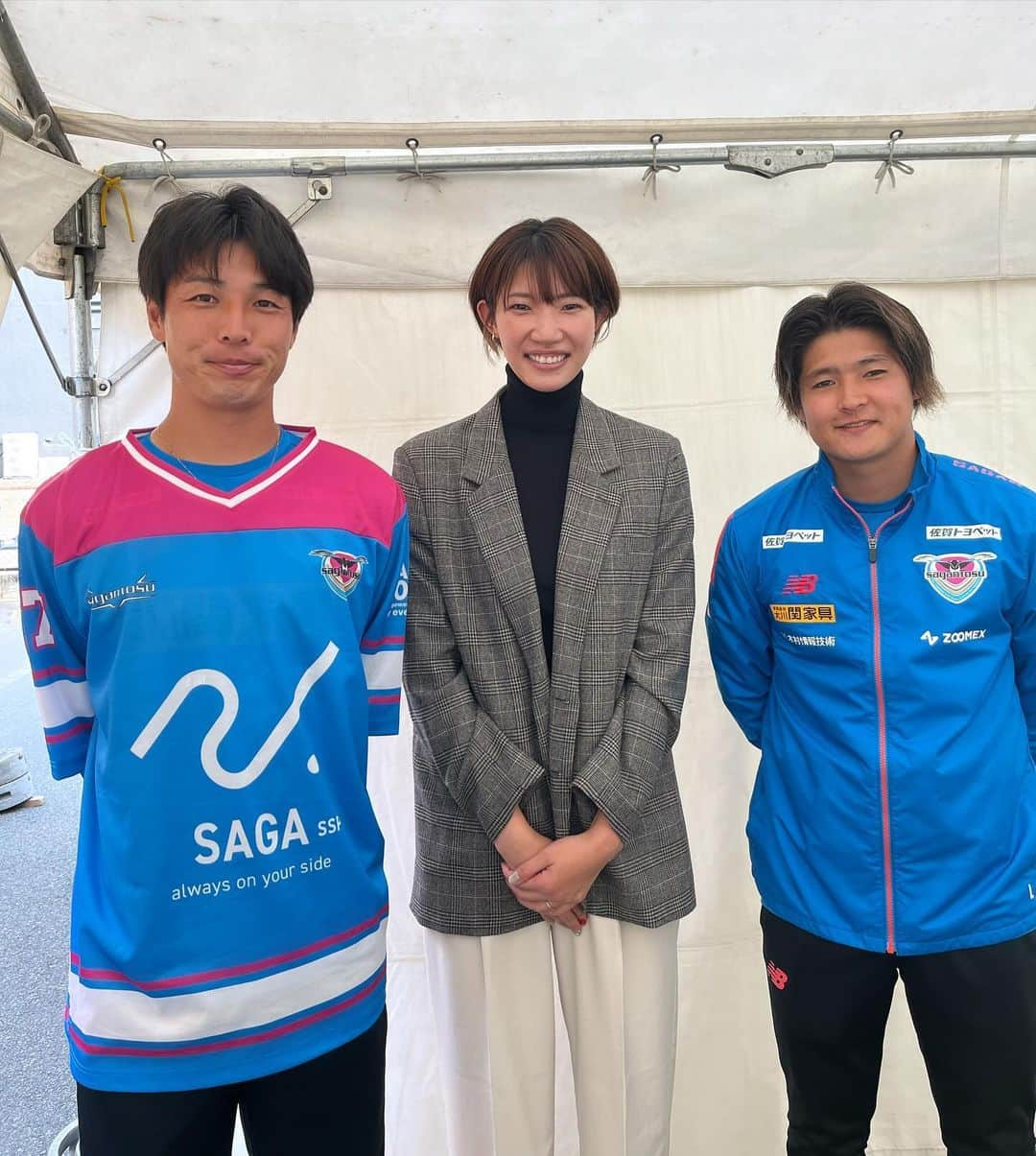 石井優希のインスタグラム：「. . 【スポテンSAGA2023】 バレーストラックアウトイベントとサガン鳥栖⚽️の河田選手&本田選手と一緒にトークイベントに参加させてもらいました🗣️✨ スプリングスが鳥栖に拠点を移してから他競技の方と一緒にお仕事する機会が増えより佐賀のスポーツが熱くなってるなぁ〜と🤔🙌🏻✨ ファンのみなさんもご参加ありがとうございました☺️  #佐賀さいこう #⚽️🏐コラボ #スポテンSAGA2023」